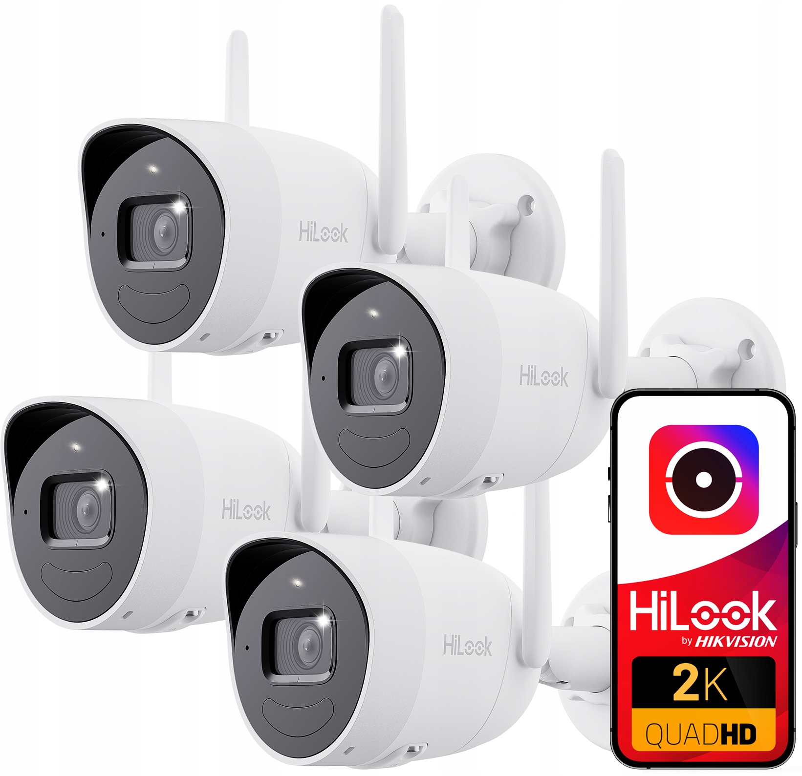 WiFi kamera 4MP Hikvision HiLook 4x IPC-B140HA-D/W(W) Mikrofón Reproduktor IR30