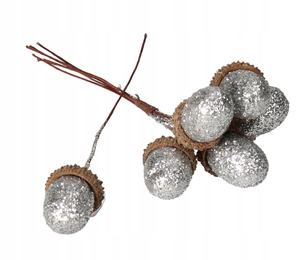 

Gałązka Ozdobna Brokacona Żołędzie 6 Szt Gałązki