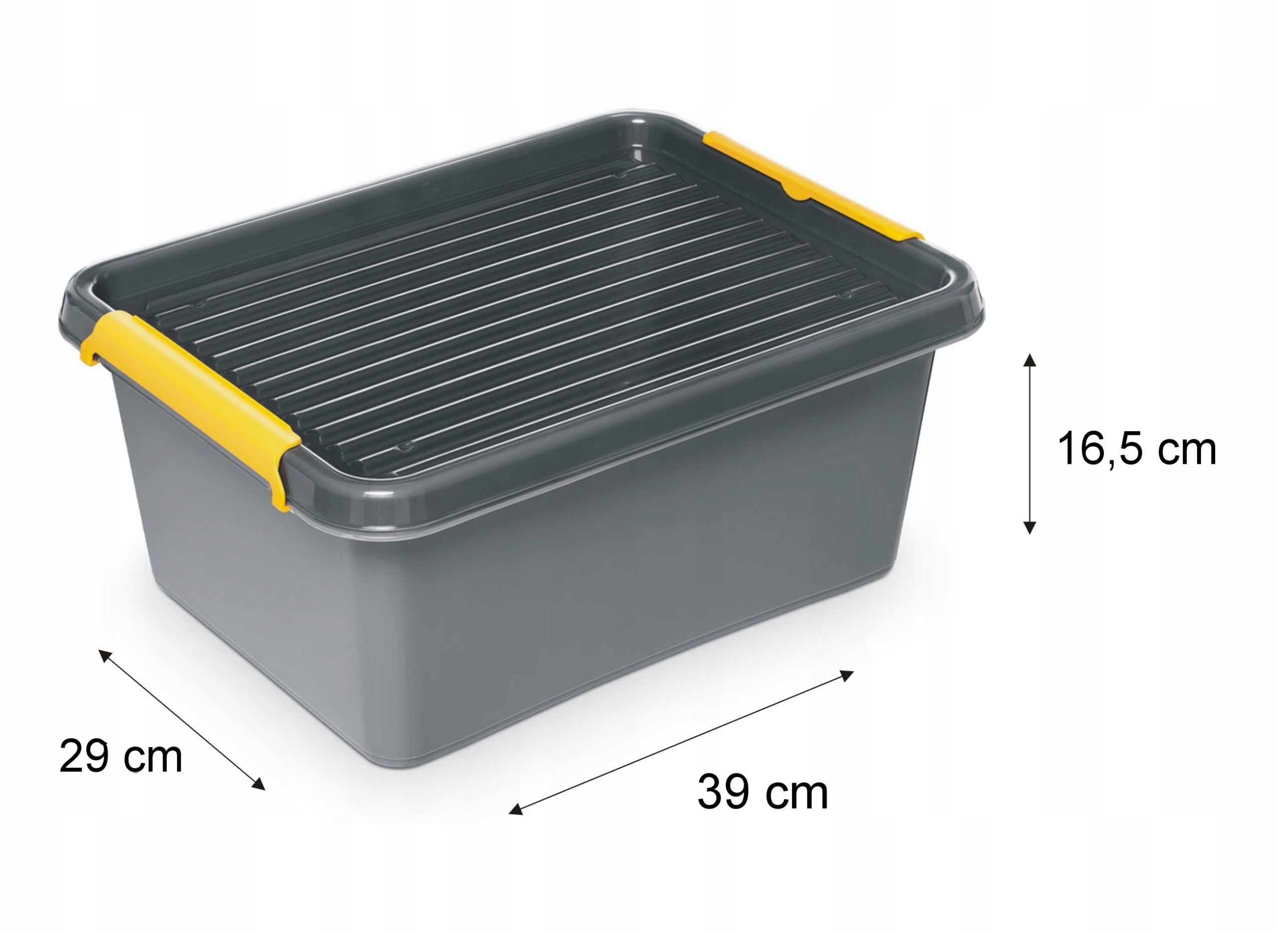 Pojemnik organizer 12,5 l z pokrywą plastikowe pudełko szare na zabawki