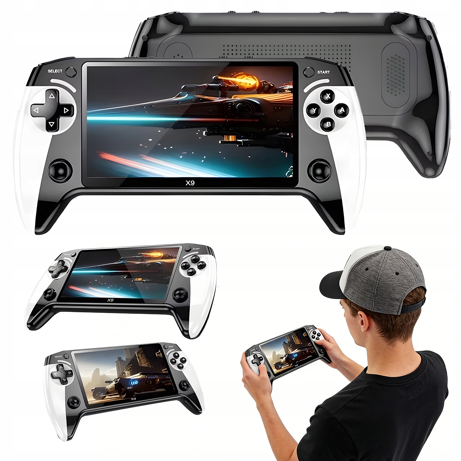 Gry Przenośne Konsola 5.5 Cali 6000 Gier Retro Wyjście Tv Usb-c Biała