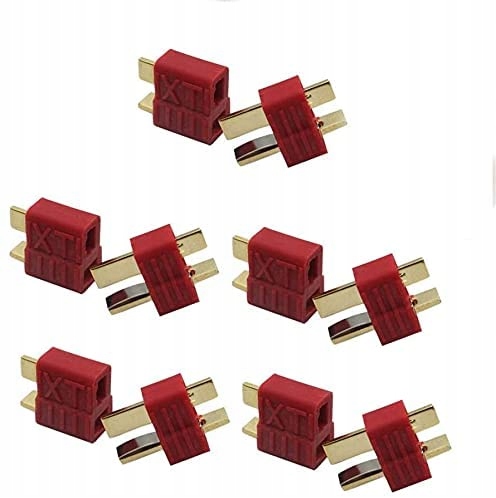 T-konektor, 5 párů, M/f 2pinový zlatý adaptér, kompatibilní s 300mAh