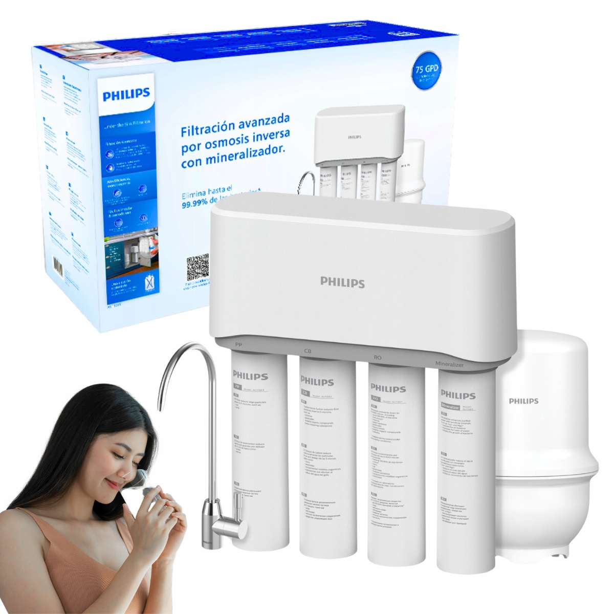 Filtr pod zlew Philips AUT3268 z odwróconą osmozą i mineralizacją