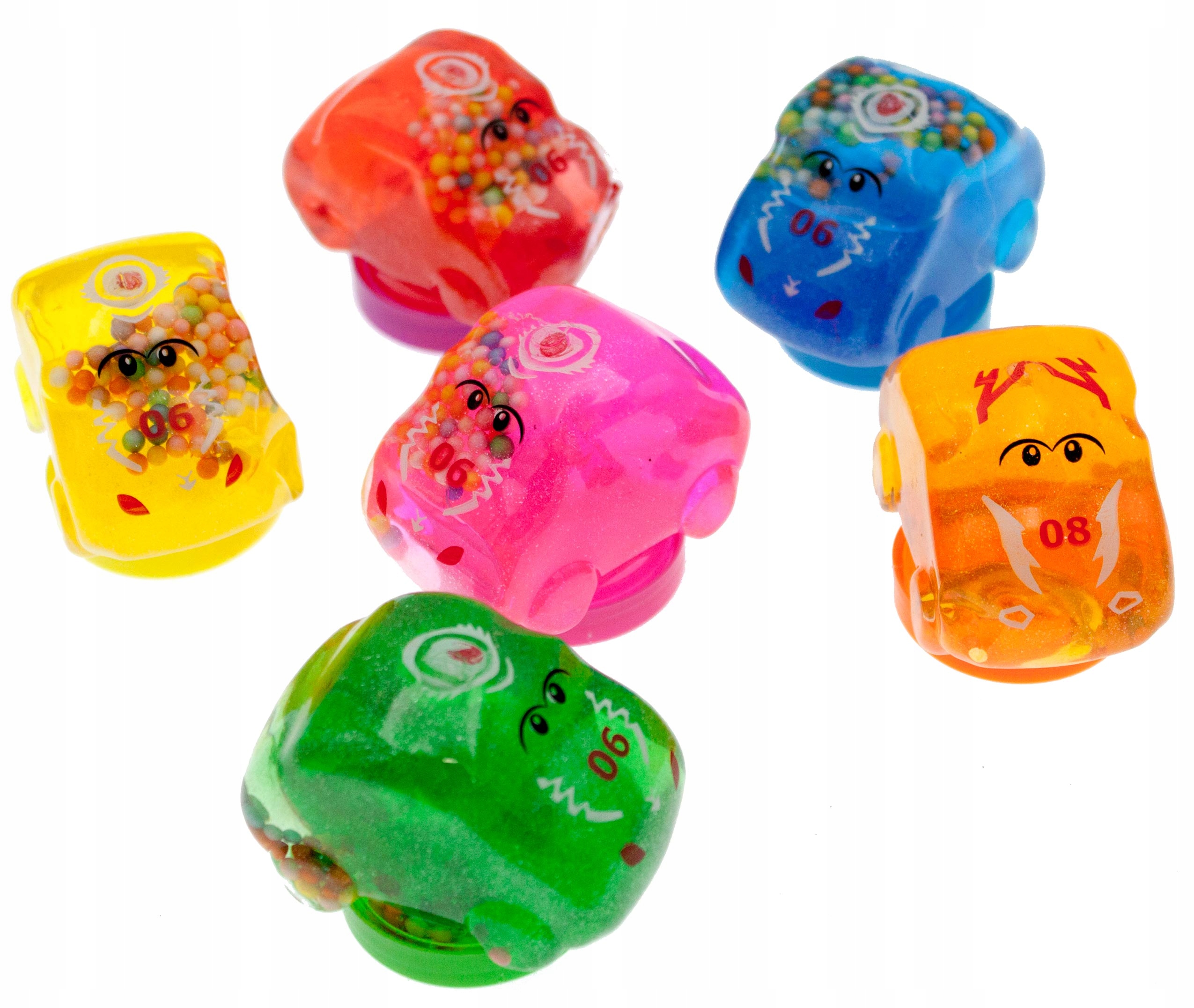 

Slime Zestaw 6 Kolorowych Autek Glutów Z Kulkami