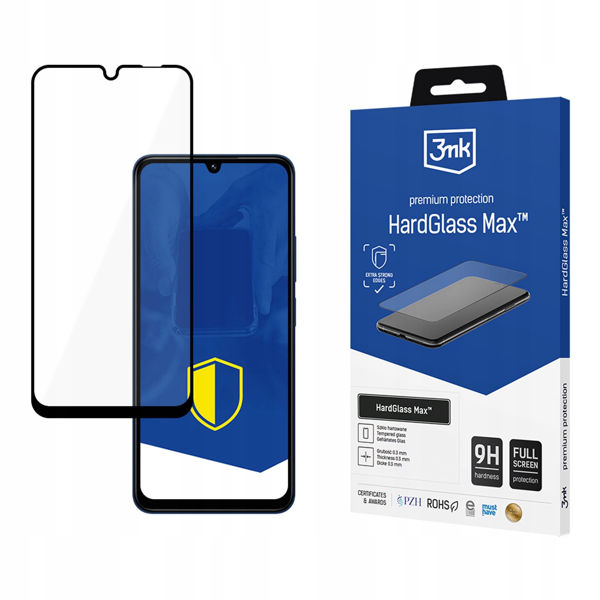 Wzmocnione szkło hartowane na cały ekran 3mk HardGlass Max Black na 14C