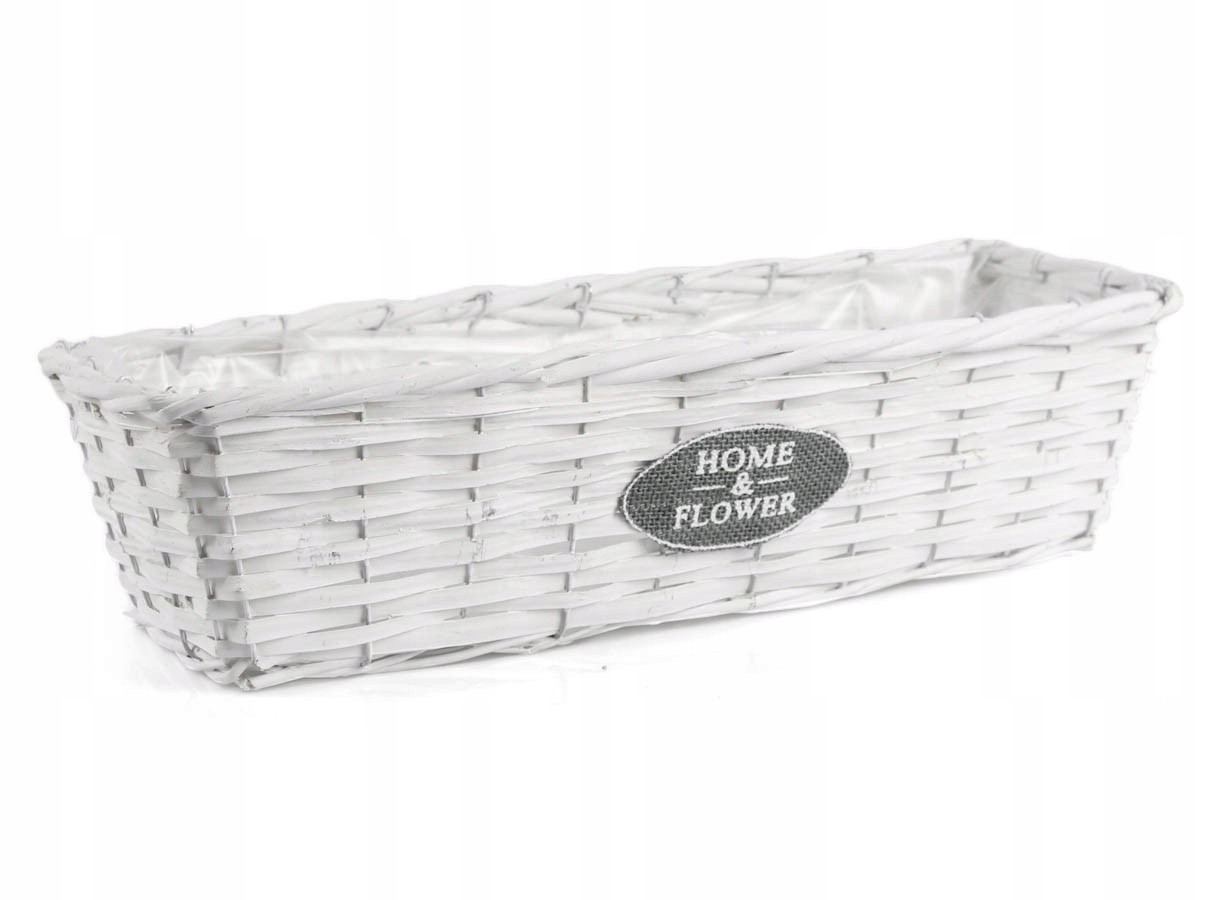 

Prostokątny Koszyk Wiklinowy Na Balkon 46x16x12 cm