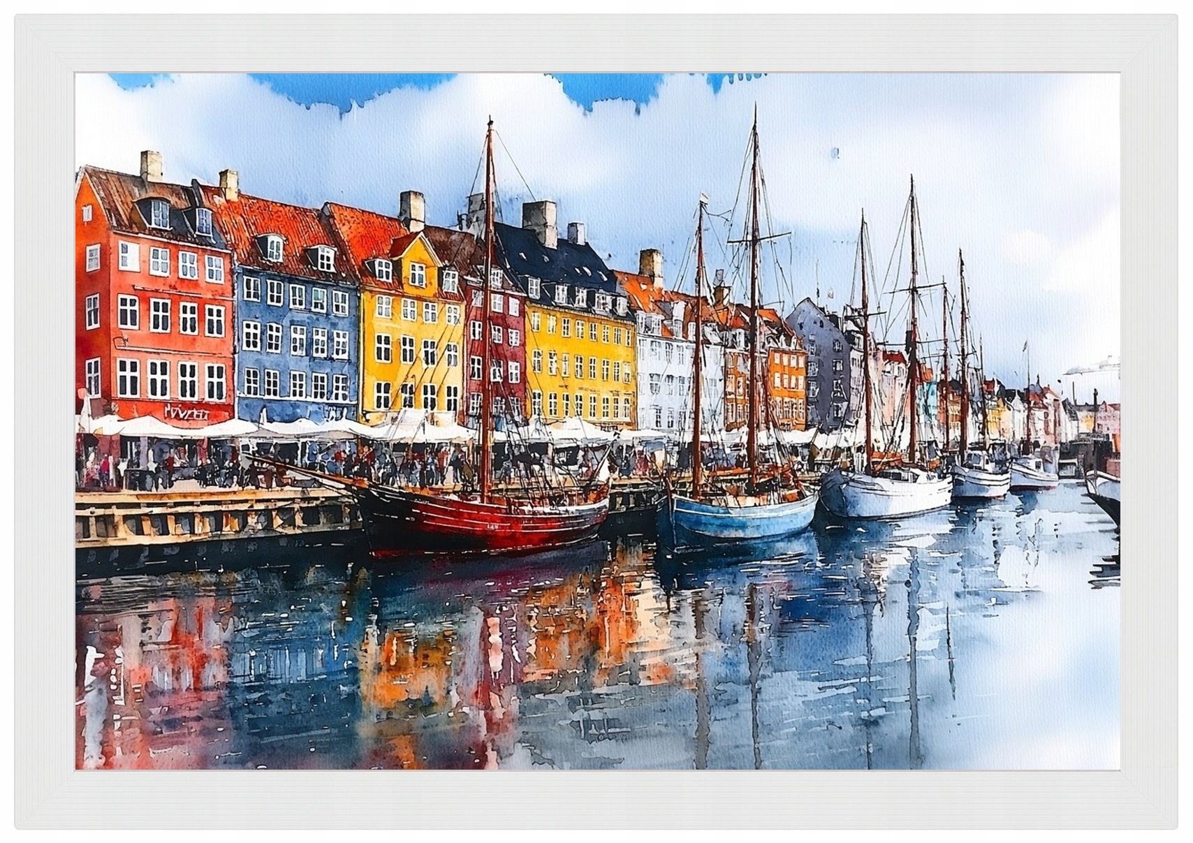 Plakát Rámeček Na Plakát, Krajiny, Město, Dánsko, Kodaň, Nyhavn, Kanál 60x40