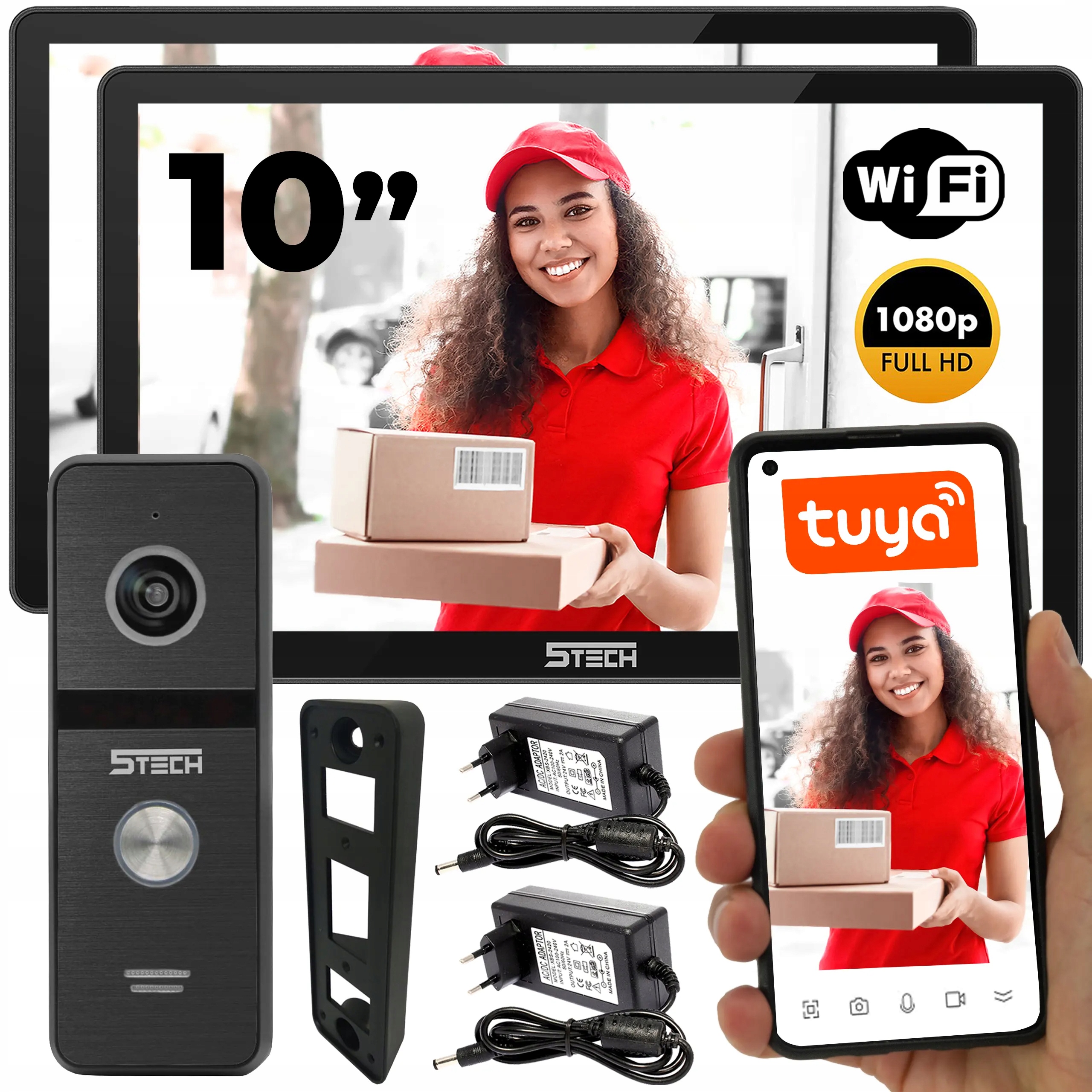 Wideodomofon jednorodzinny WIFI 5tech 2x Monitor Verus Plus 10" 84207a