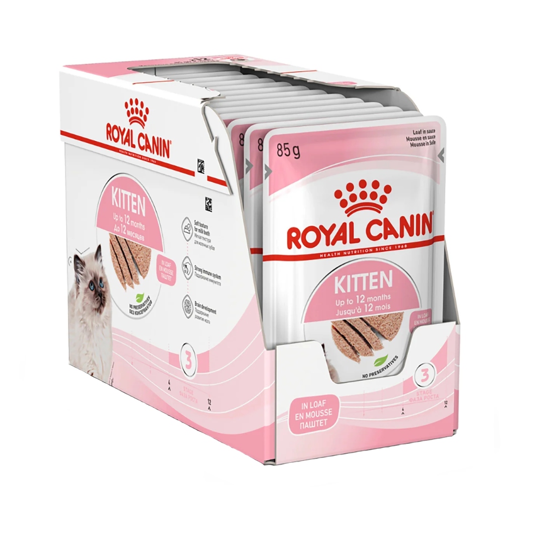 Levně Royal Canin Kitten 12x85 g Krmivo pro koťata do 12 měsíců života Paštika