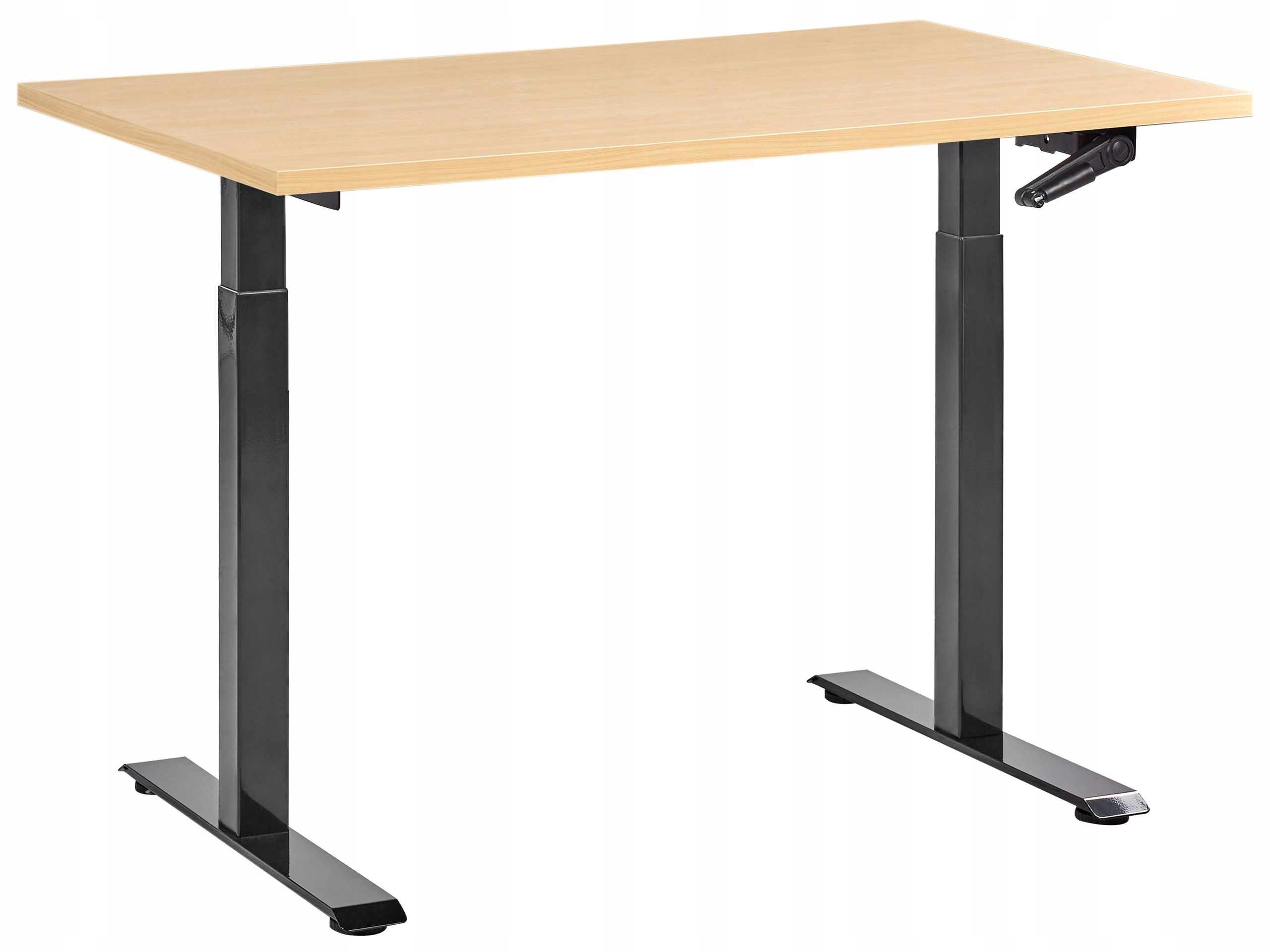 Biurko regulacja manualna 120x60 czarne jasny brąz