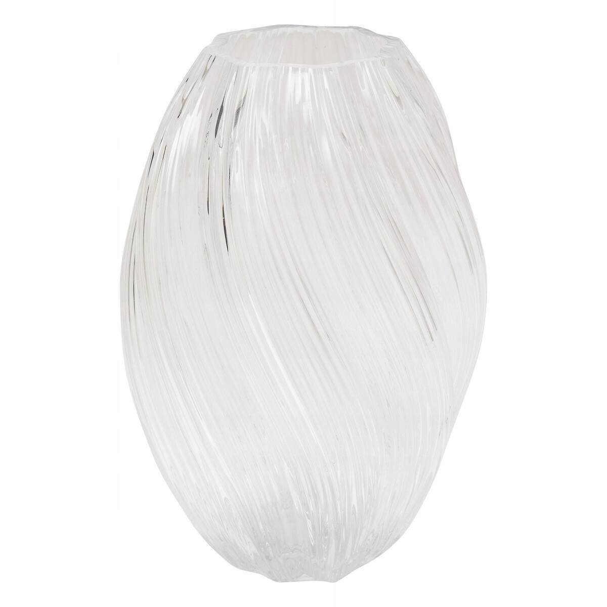 Skleněná Organická Válcová Váza 21X17X17, Průměr 17 CM, Transparentní
