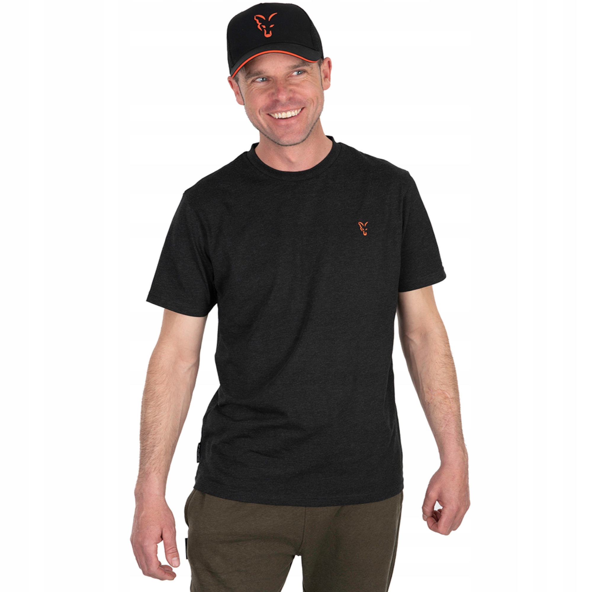 Koszulka Wędkarska T-Shirt Fox Collection T Black Orange r. 3XL Stan opakowania oryginalne