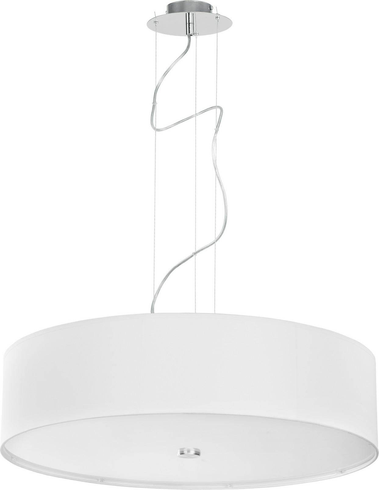 Dekoratívny luster s veľkým tienidlom, dekoratívne tienidlo, biela lampa na strop