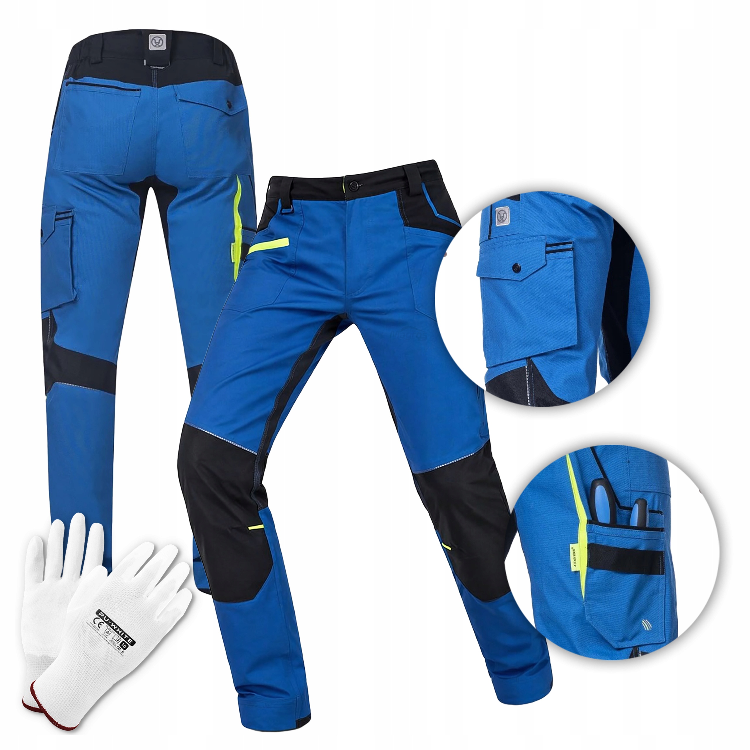 Pánské elastické montérkové pracovní kalhoty Ardon 4Xstretch 56, modré
