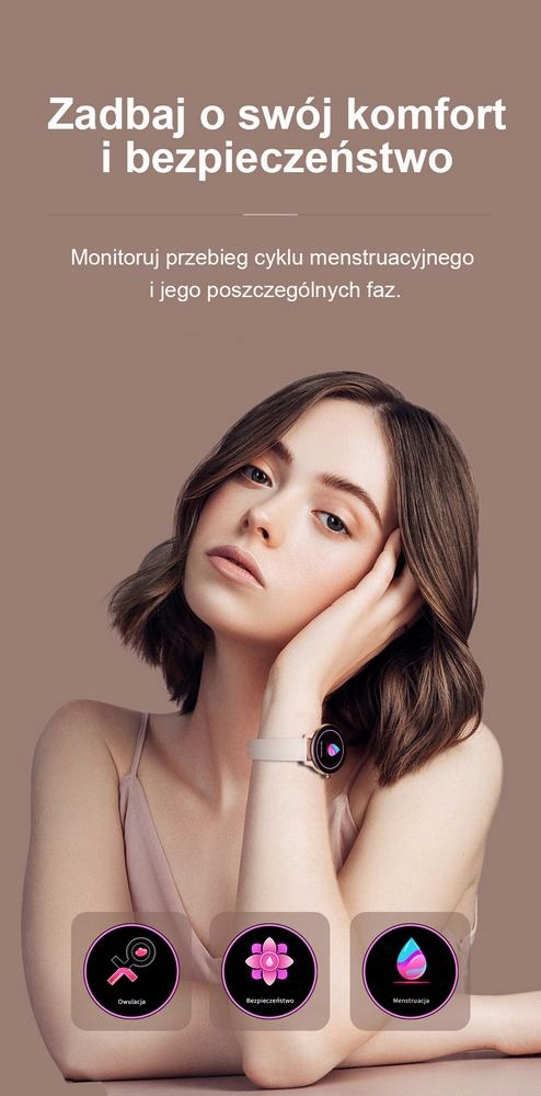 DAMSKI SMARTWATCH G.ROSSI SEN PULS KROKI FB SMS Wodoszczelność 30m = WR30