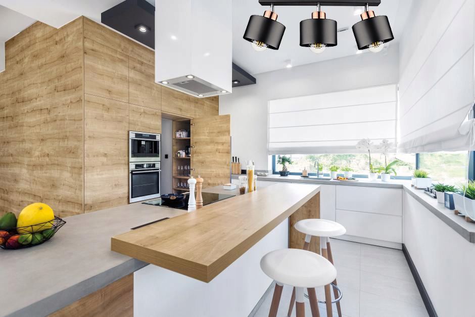 LAMPA SUFITOWA WISZĄCA ŻYRANDOL PLAFON LED Kolor czarny miedziany