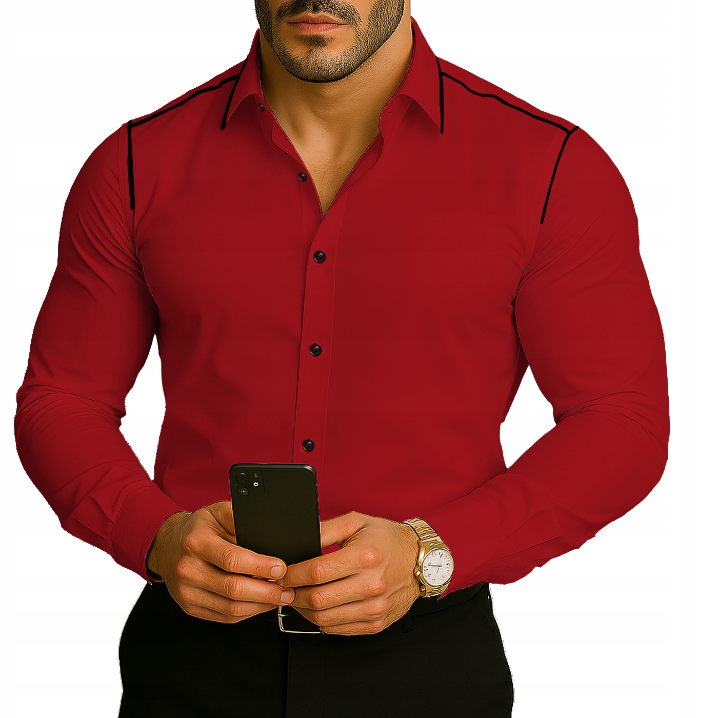 Bavlněná košile Casual Kontrast Klasická Večerní