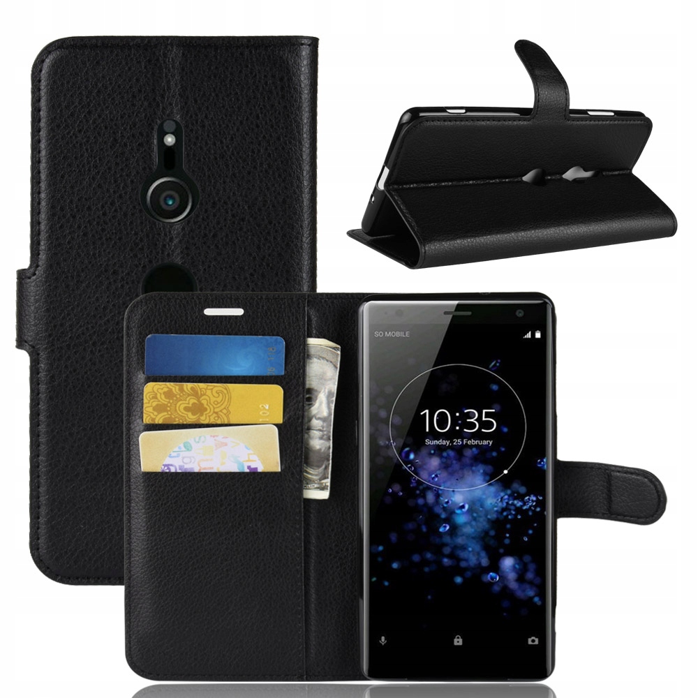 

Etui Portfel Litchi, Pokrowiec Do Sony Xperia XZ3
