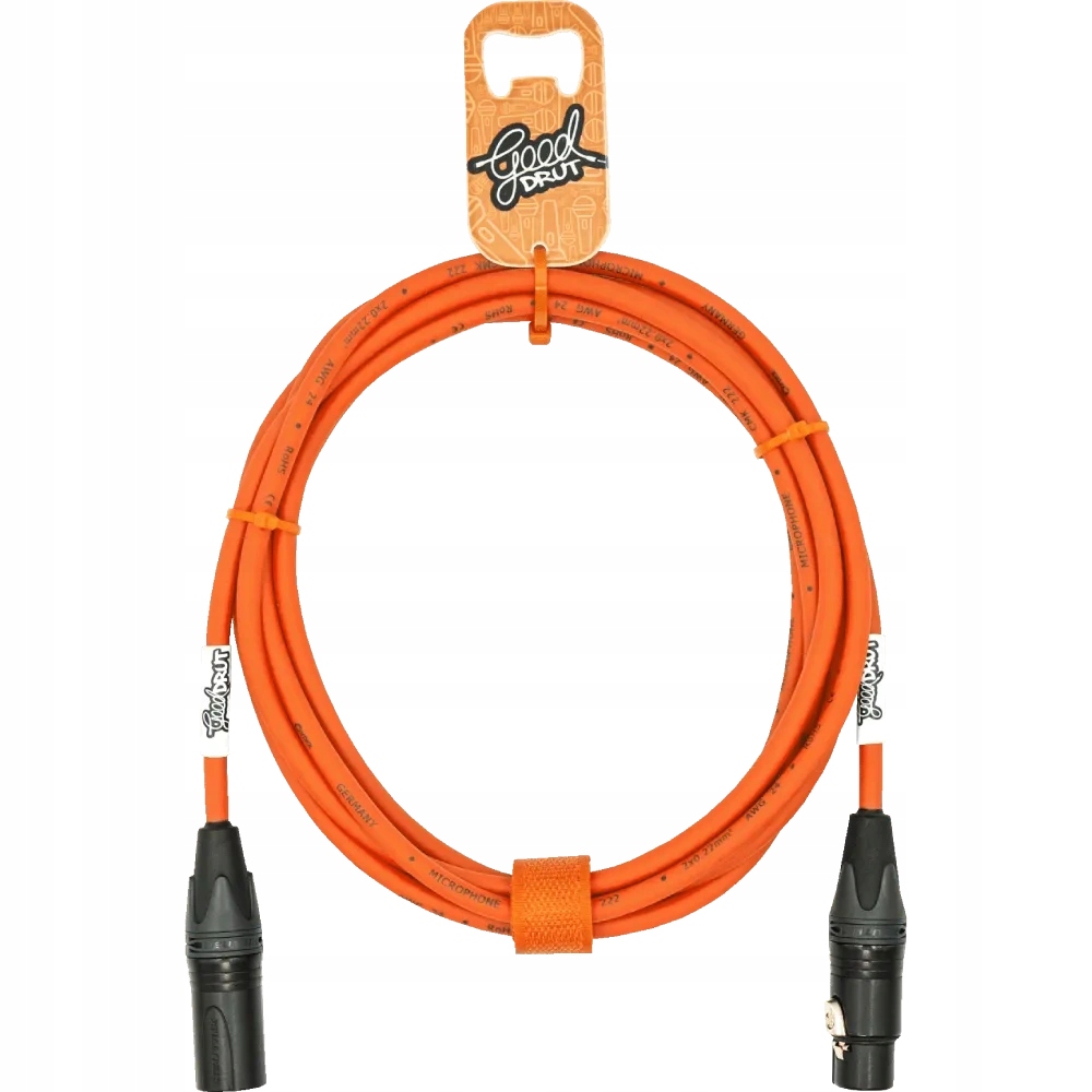GoodDrut mikrofonní kabel Xlr-m Xlr-f 3 m oranžový