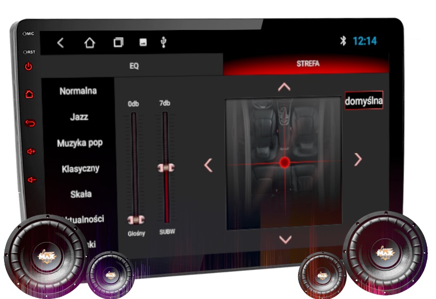 RADIO GPS ANDROID VW PASSAT B8 2014-2022 2/32GB Złącza AUX RCA Pre-out (przedwzmacniacz) RCA Sub-out (subwoofer) USB