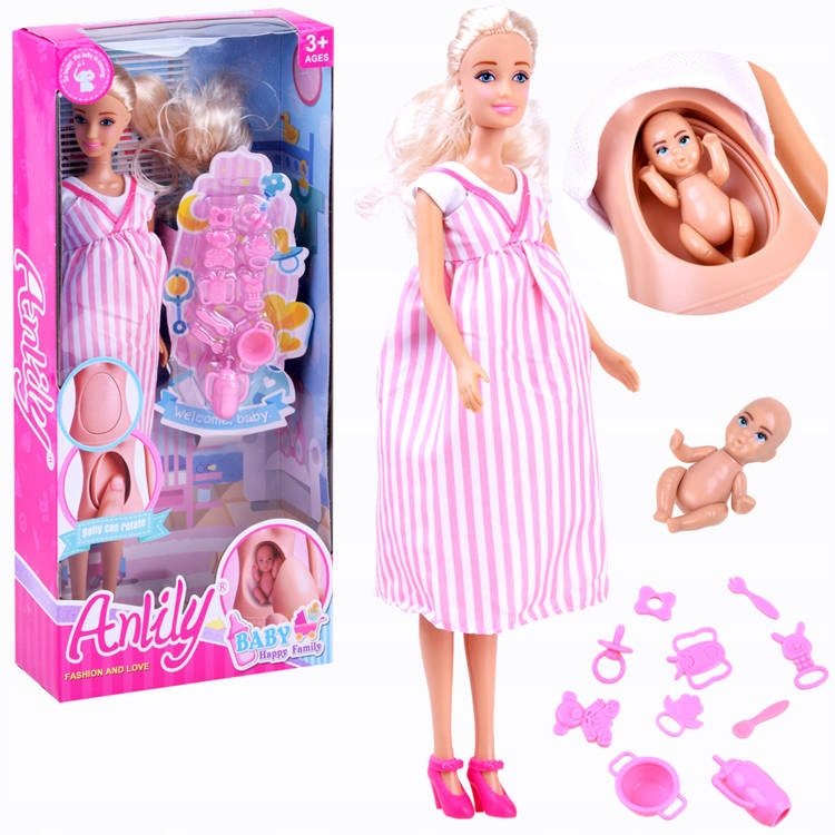 

Lalka Anlily Mama W Ciąży Dzidziuś Akcesoria