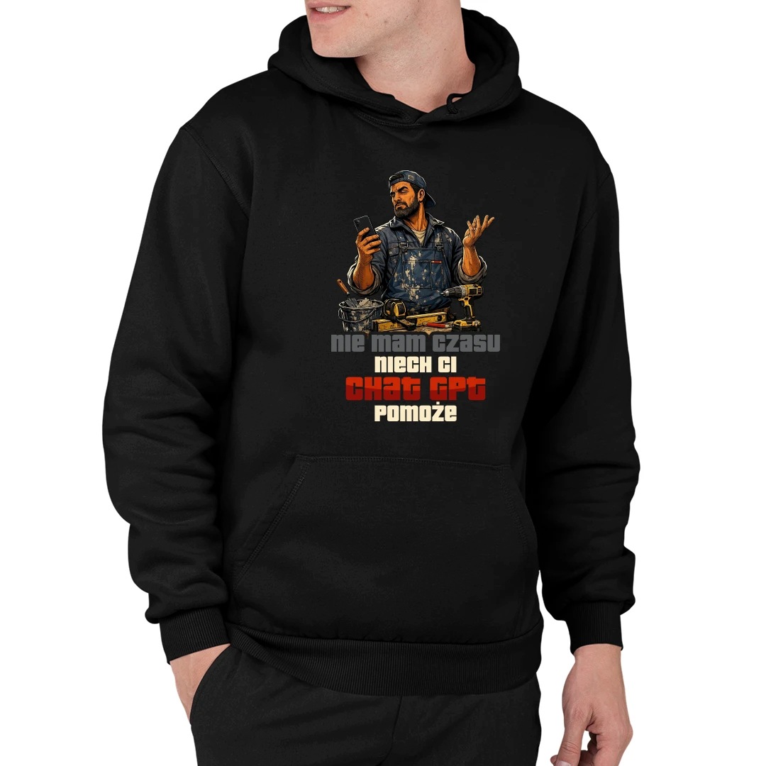 Nechť ti ChatGPT pomůže pánská mikina s kapucí dárek pro stavitele M