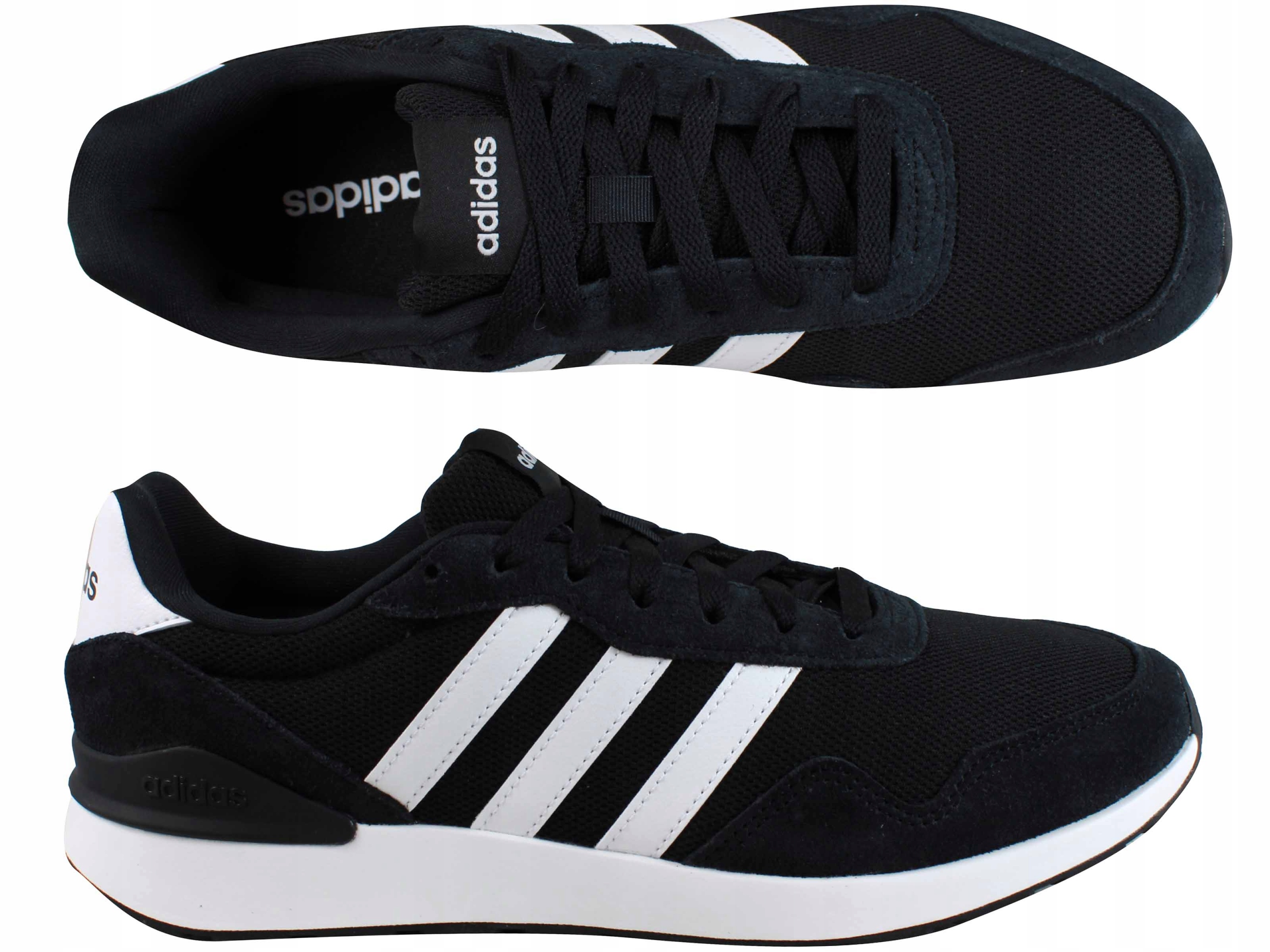 Boty Adidas Run60s JR6622 43 1/3 Černá+bílá