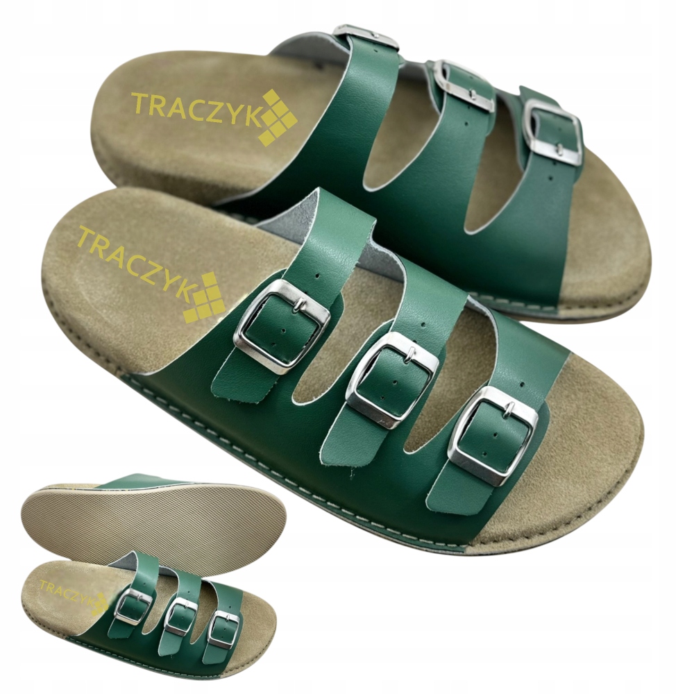 Anatomické Nazouváky z Přírodní Kůže Zelené, nastavitelné, profilované, vel. 37