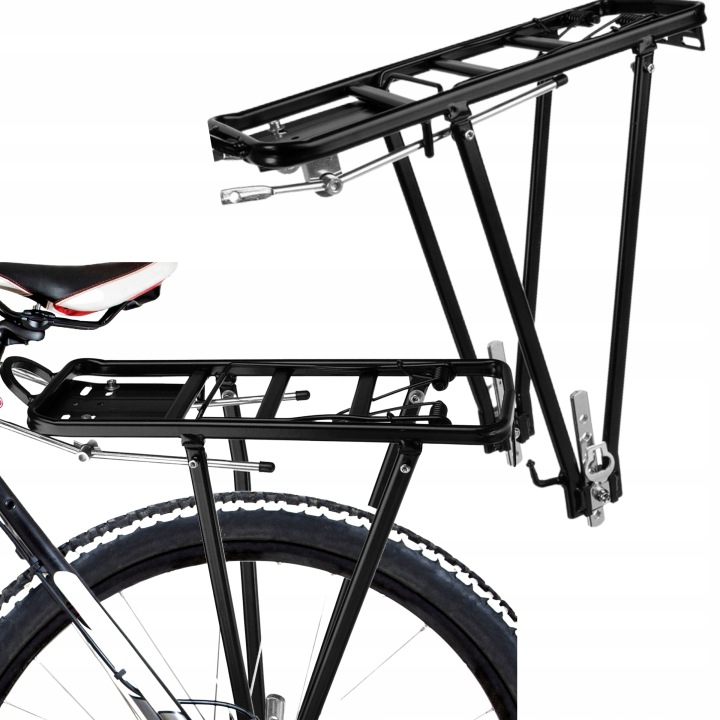 Bagażnik Rowerowy aluminiowy udźwig 35 kg z mocowaniem pod lampkę