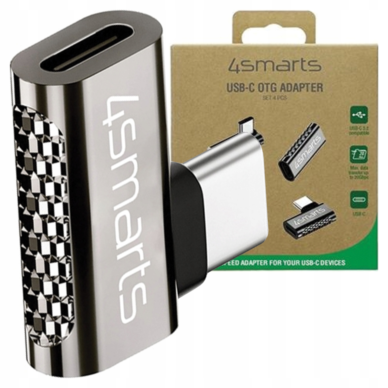 4SMARTS Adapter Otg Usb-c Do Smartfonów Tabletów 4 Sztuki Szybka Transmisja