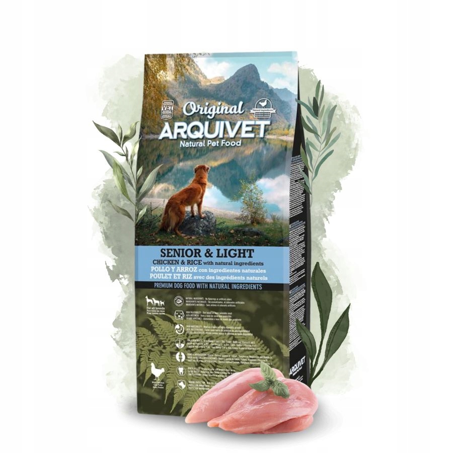 Levně Arquivet Original Senior & Light suché krmivo pro psa Kuřecí Rýže 12 kg