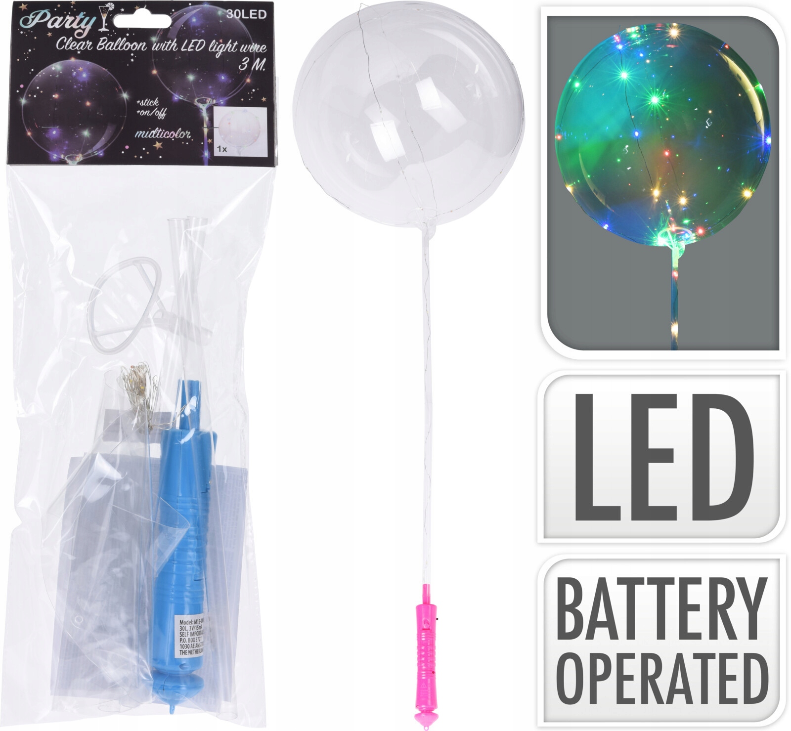 

Przezroczysty balon na baterie Led