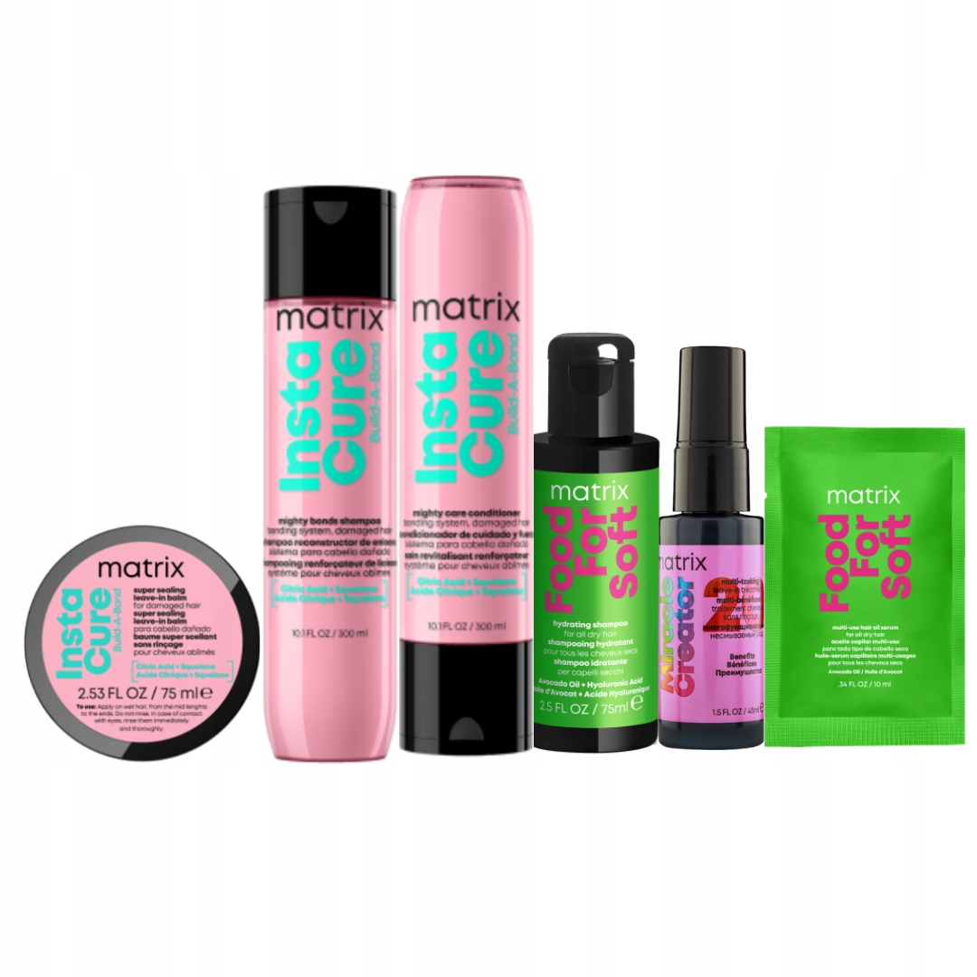 Matrix Instacure Build-A-Bond szampon odżywka balsam do włosów 3 Gratisy