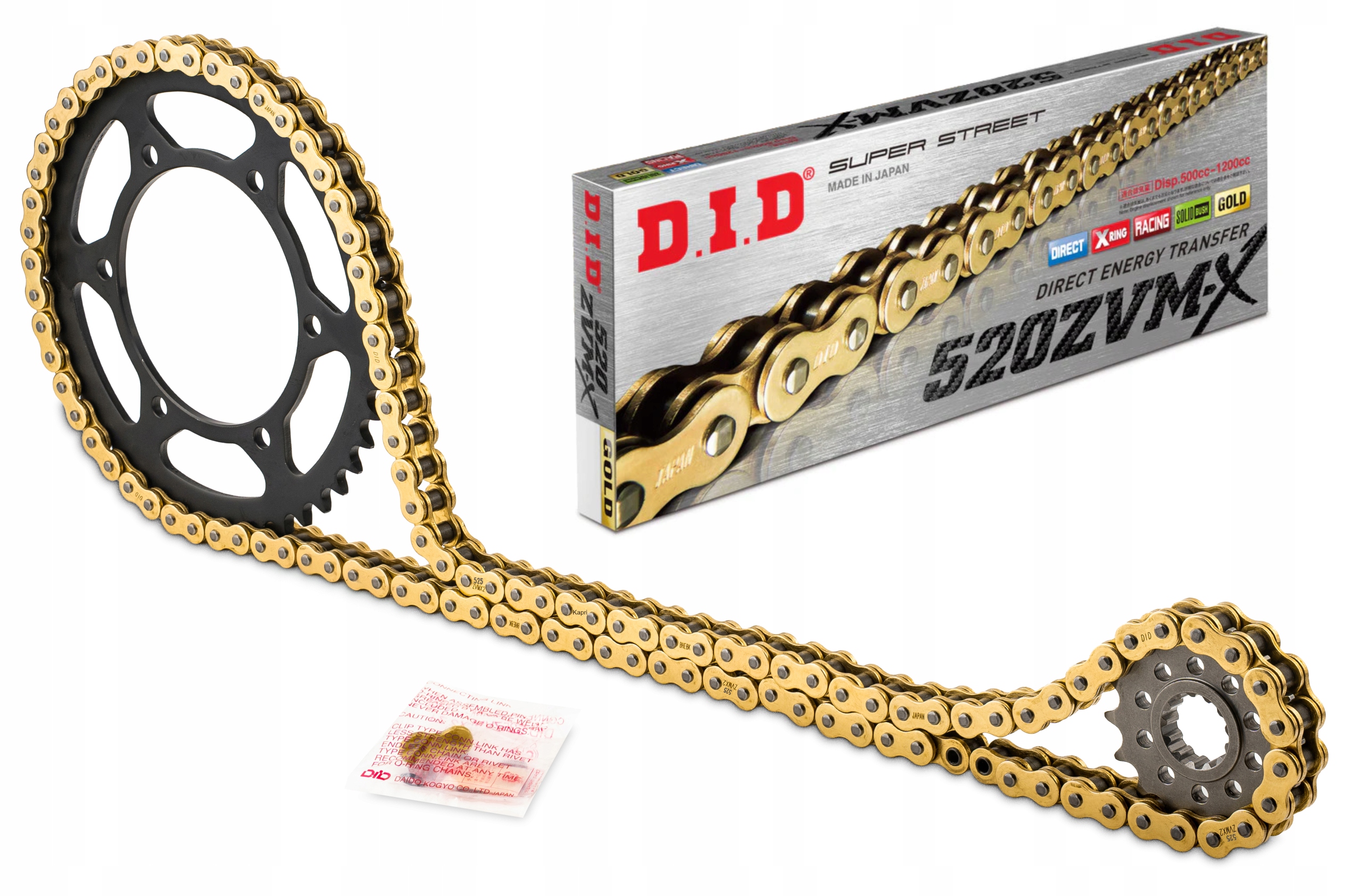 Sada pohonu Kawasaki ZX-6R 98-02r Ninja Ozubení Řetěz Zvmx Gold