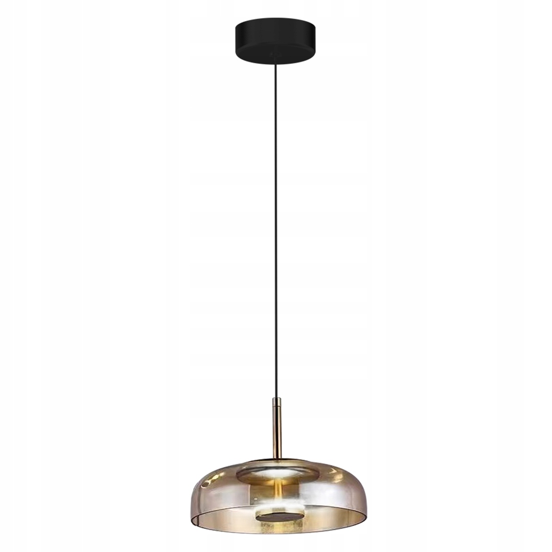 Závěsná lampa Vetro Amber 6W Dekorativní nad stůl Ostrov Skleněné stínítko