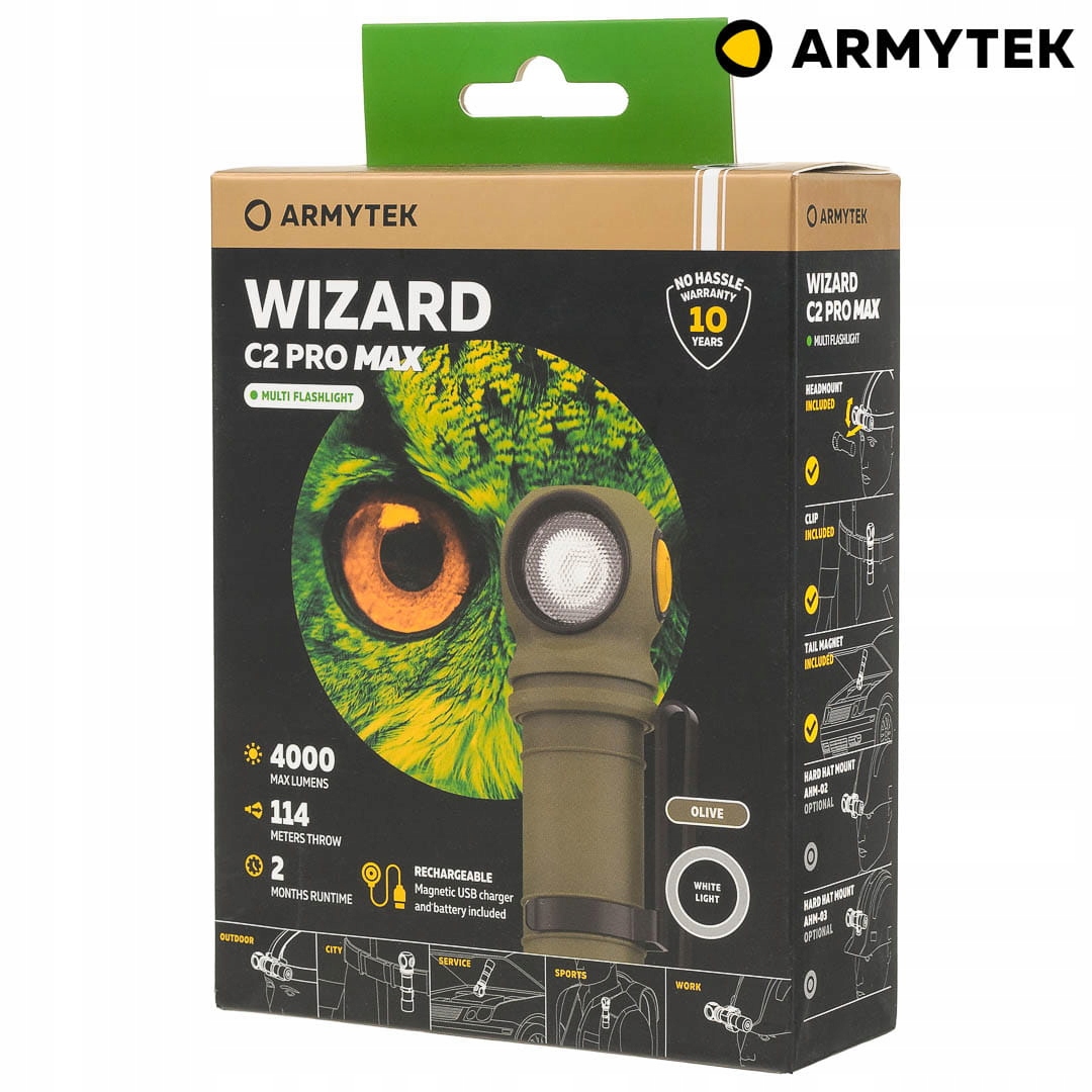 Latarka ARMYTEK WIZARD C2 PRO MAX 4000lm OLIVE EAN (GTIN) 6957713004174