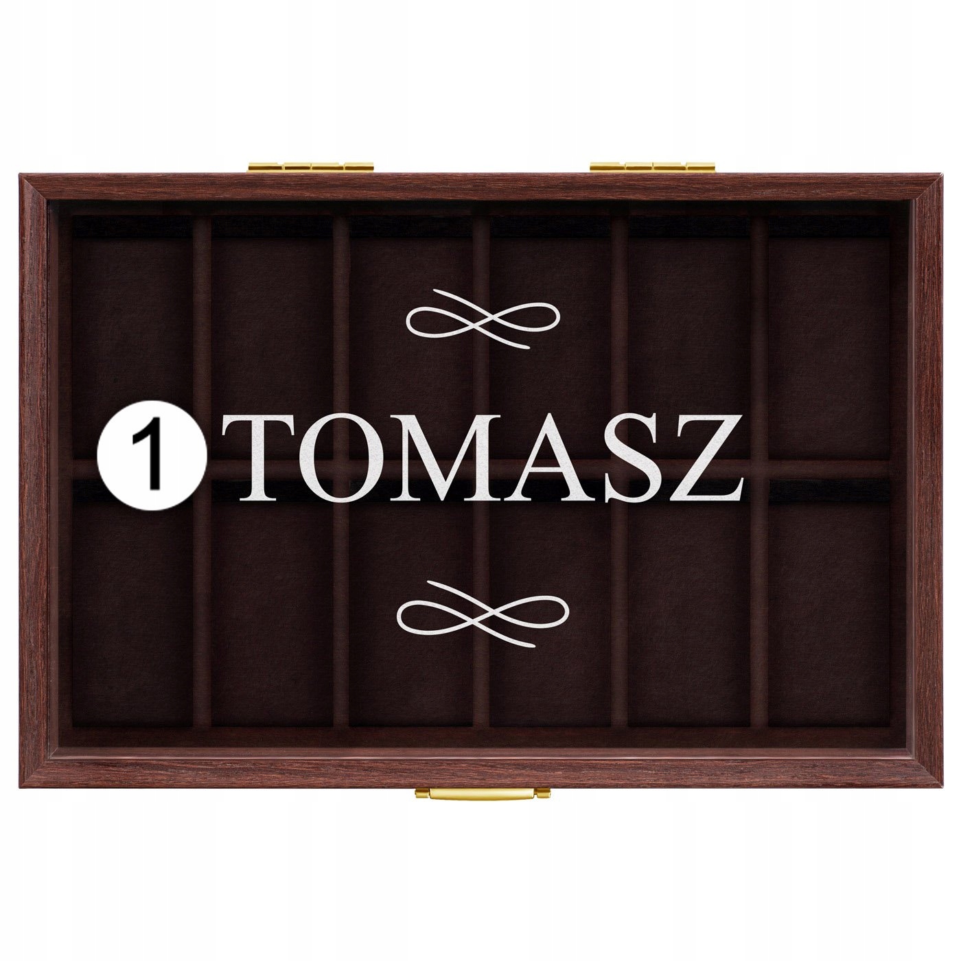 SZKATUŁKA NA ZEGARKI ORGANIZER PUDEŁKO ETUI Z GRAWEREM 12szt + GRATIS Kolor brązowy