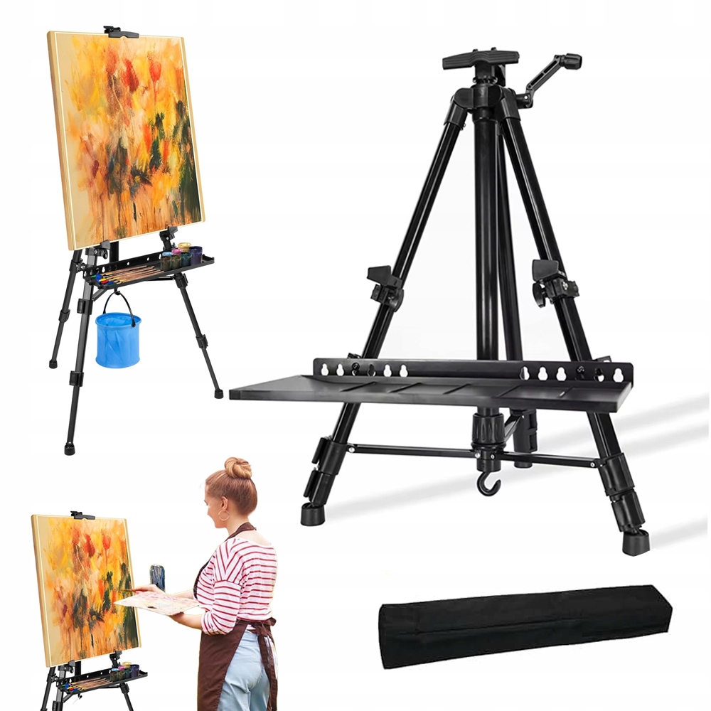 Malířský Stojan Kovový Velký 150 CM, Skládací, Venkovní, Trojnožkový, S Pouzdro