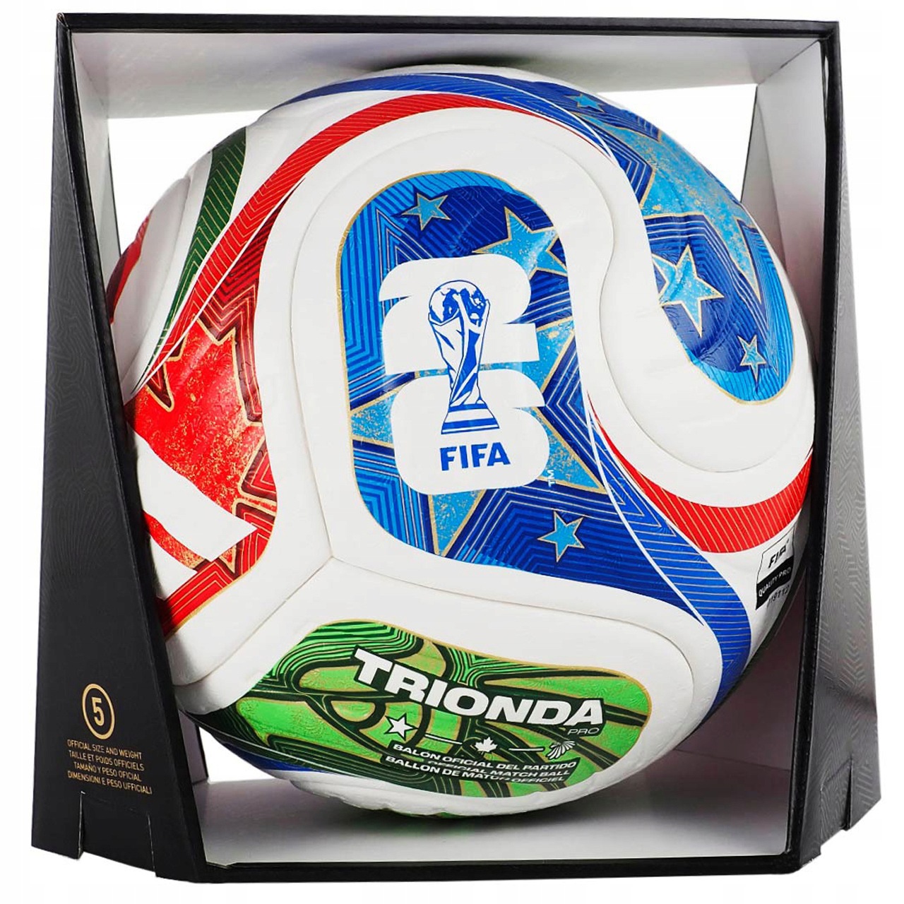 Piłka nożna adidas Fifa World Cup 26 Trionda Pro Meczowa JD8021 rozmiar 5