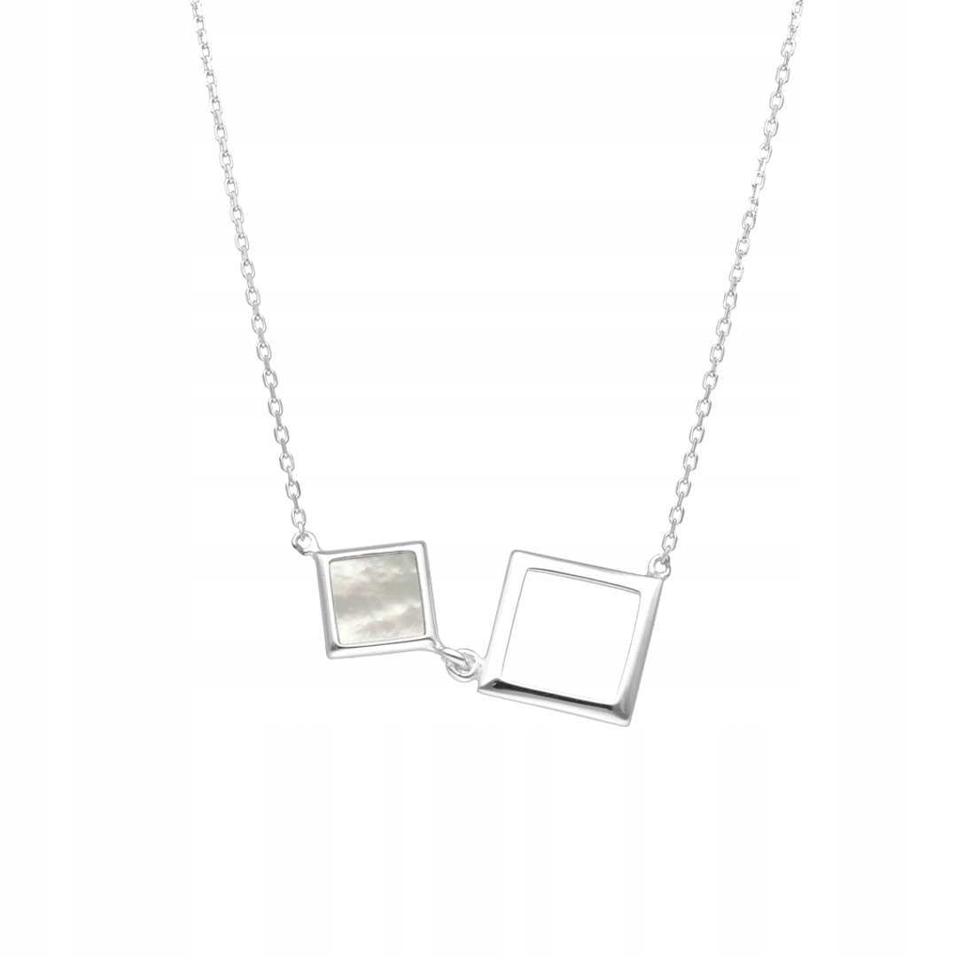 Náhrdelník čtverec s perleťovou hmotou, stříbro