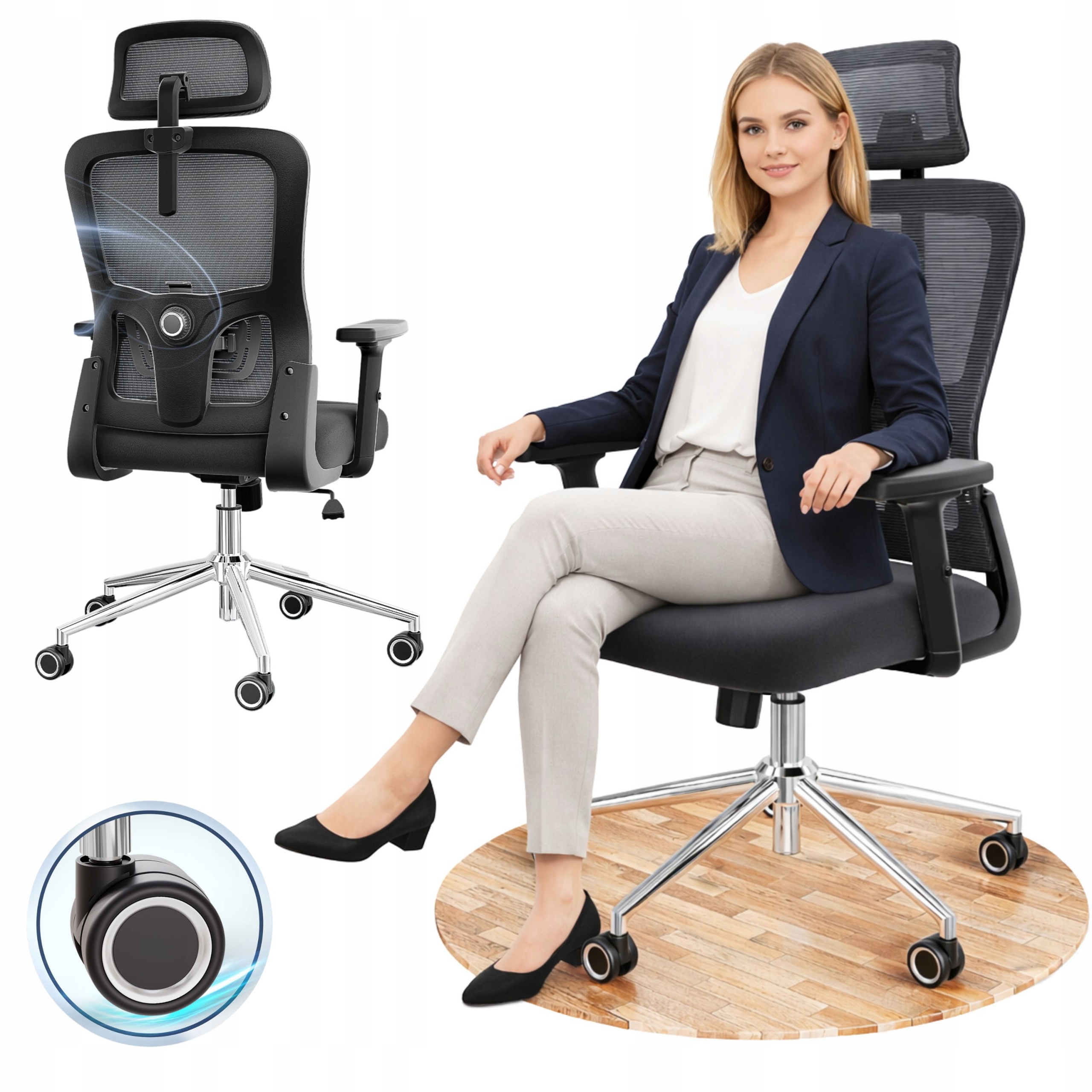 Fotel obrotowy CLOUVOU czarny