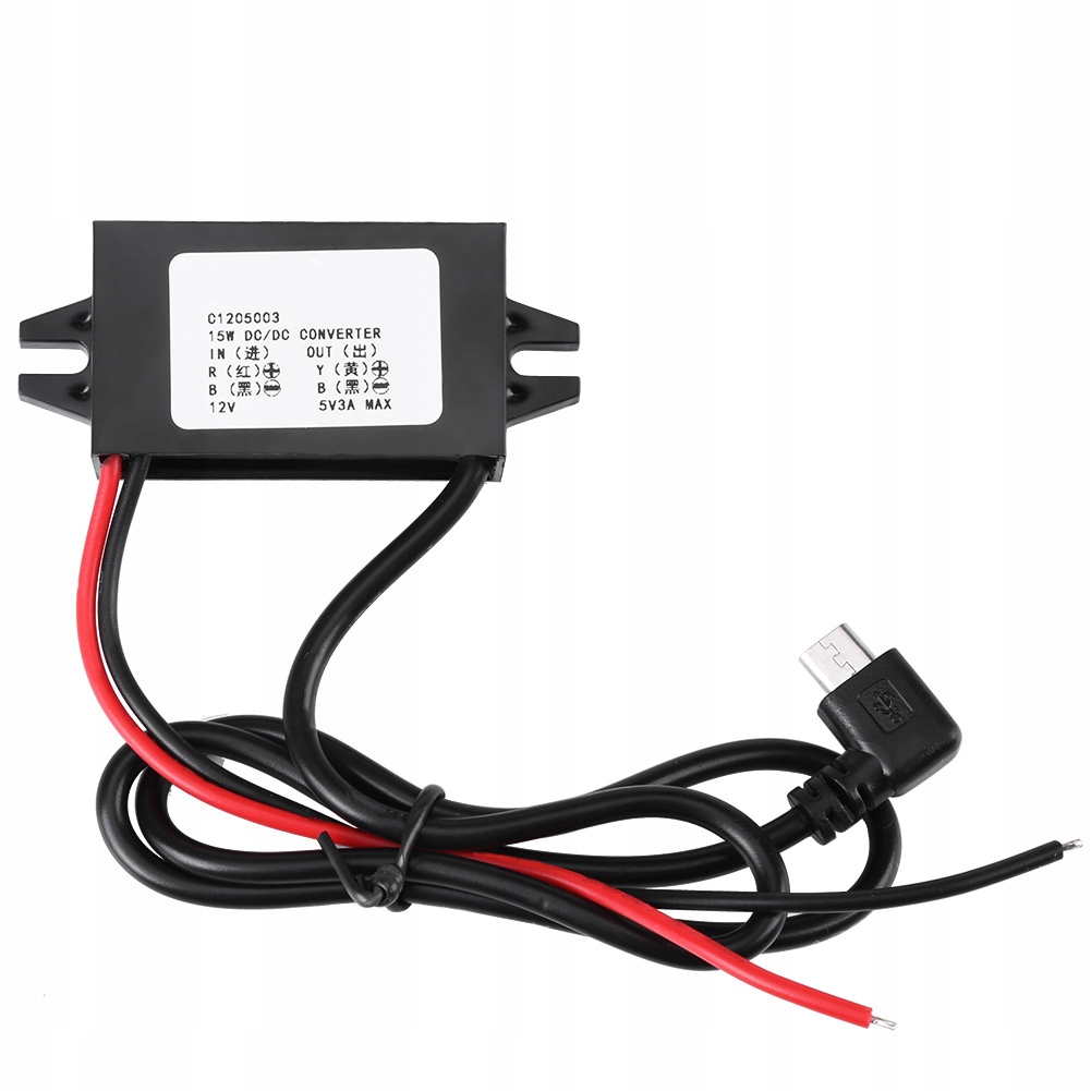 Przetwornica Ładowarka Obniżający Napięcie Konwerter Mocy 12 V Na 5 V Usb