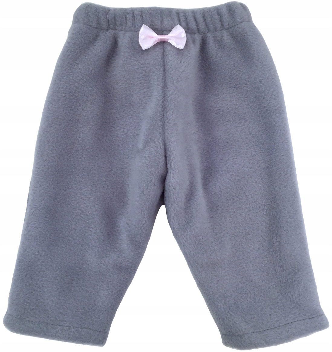 SPODNIE polarowe szare ocieplane 80 cm z kokardką