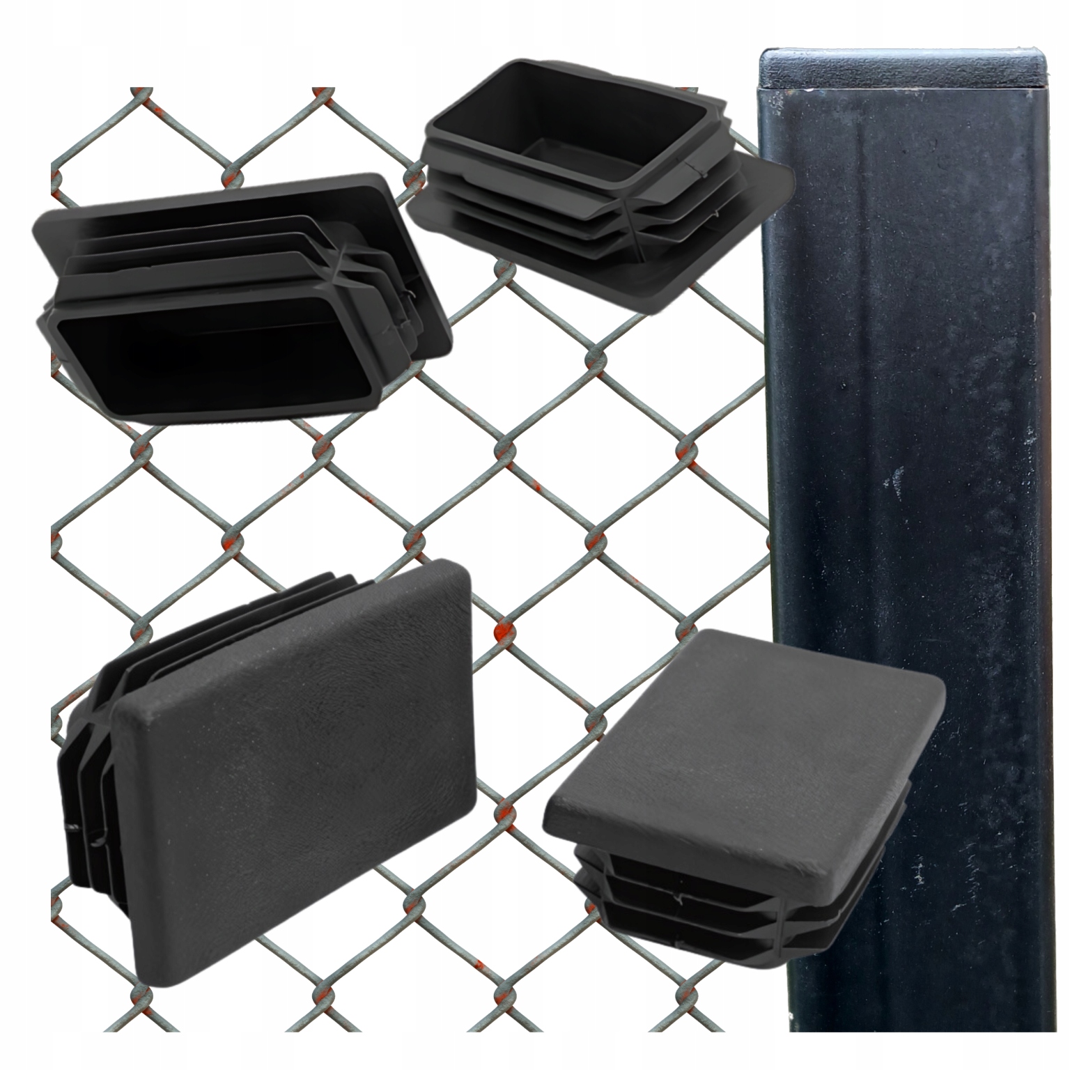 Vnitřní krytka na profil sloupku stříška 50x30 100 Ks Černá