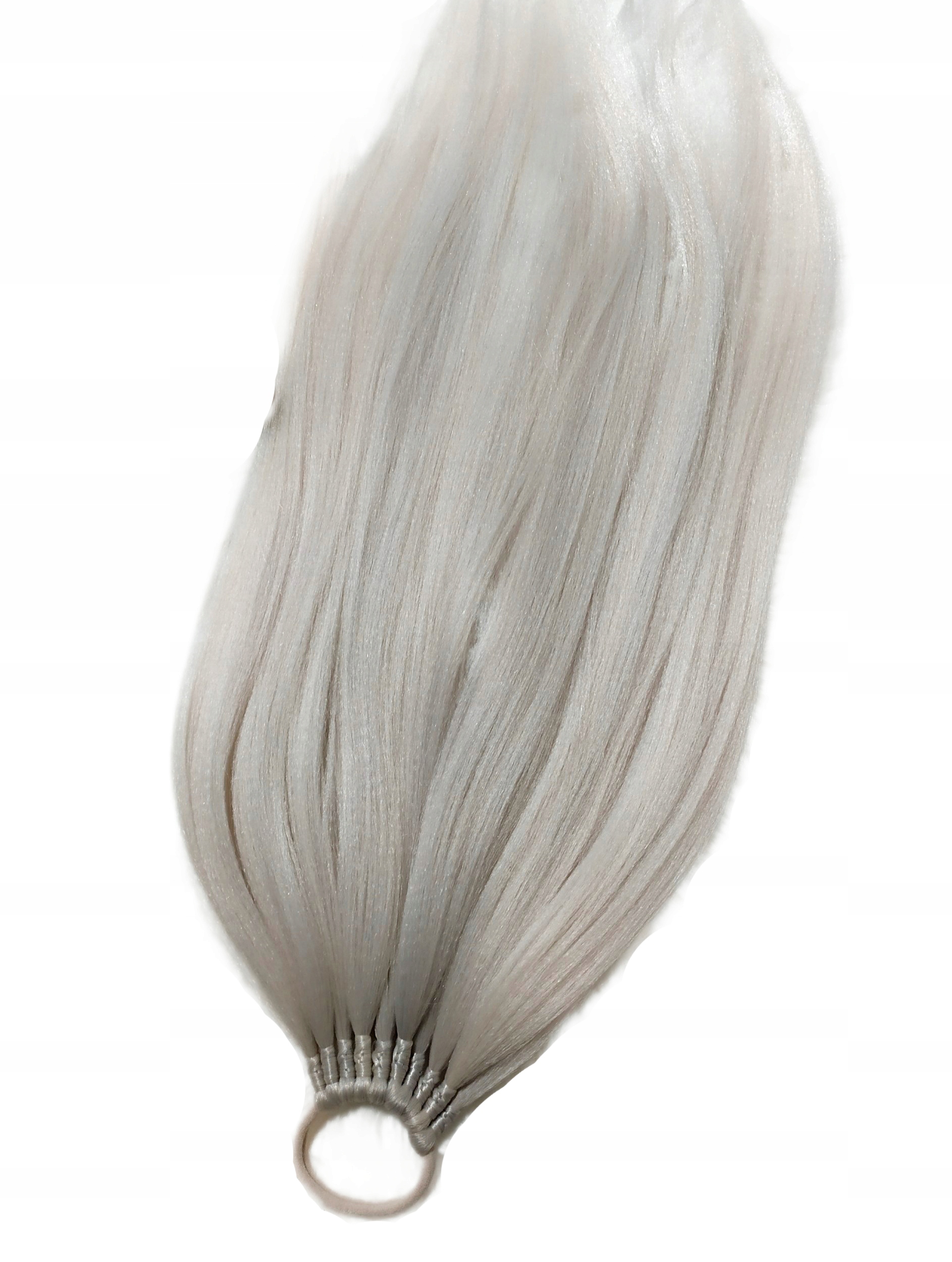 Připínací poník na gumičku, Příčesek, světle blond, Platinová Blondýnka, 70 cm