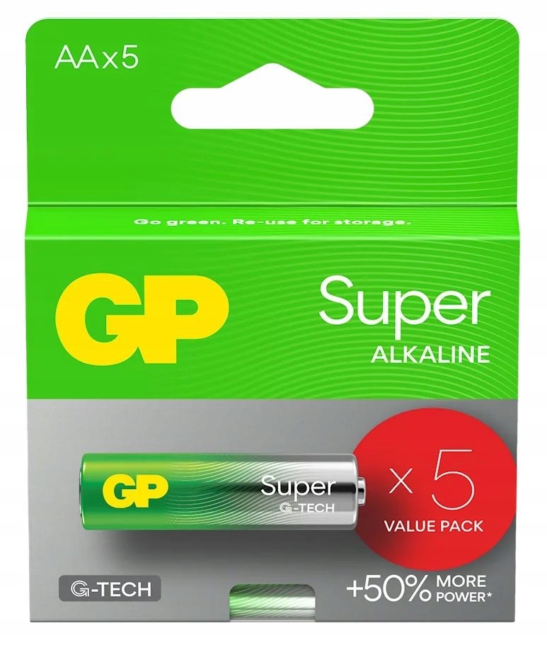 5x Bateria Alkaliczna AA LR06 GP SUPER Baterie LR6