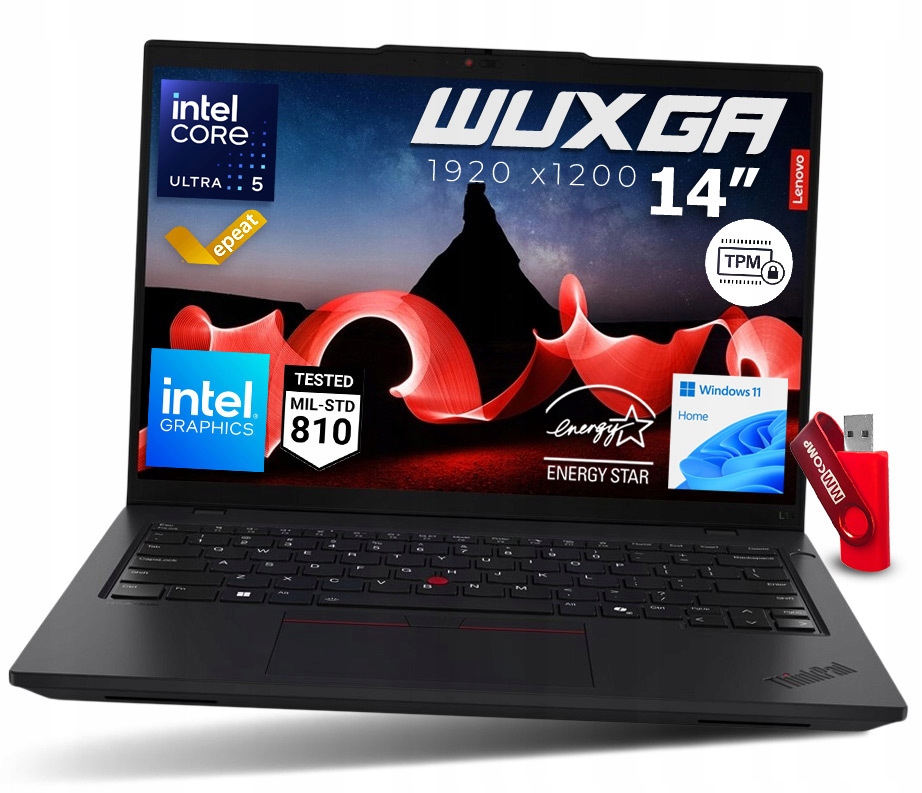 Notebook Lenovo ThinkPad L14 G5 U5 32GB 2TB Ssd Wuxga Ips Pre Prácu A Kanceláriu