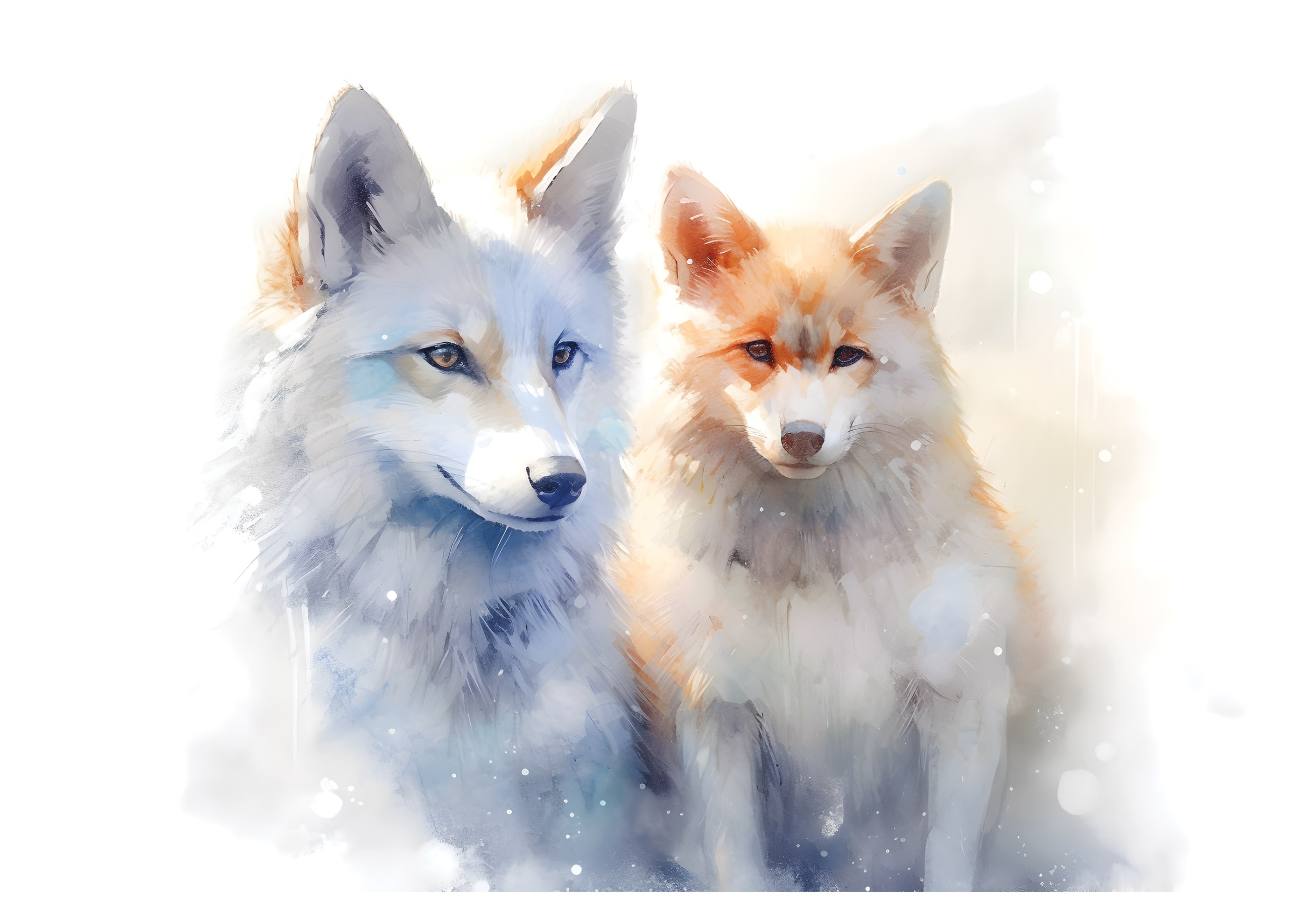 Fototapeta Vlky Akvarela Pastelky Príroda 312x219