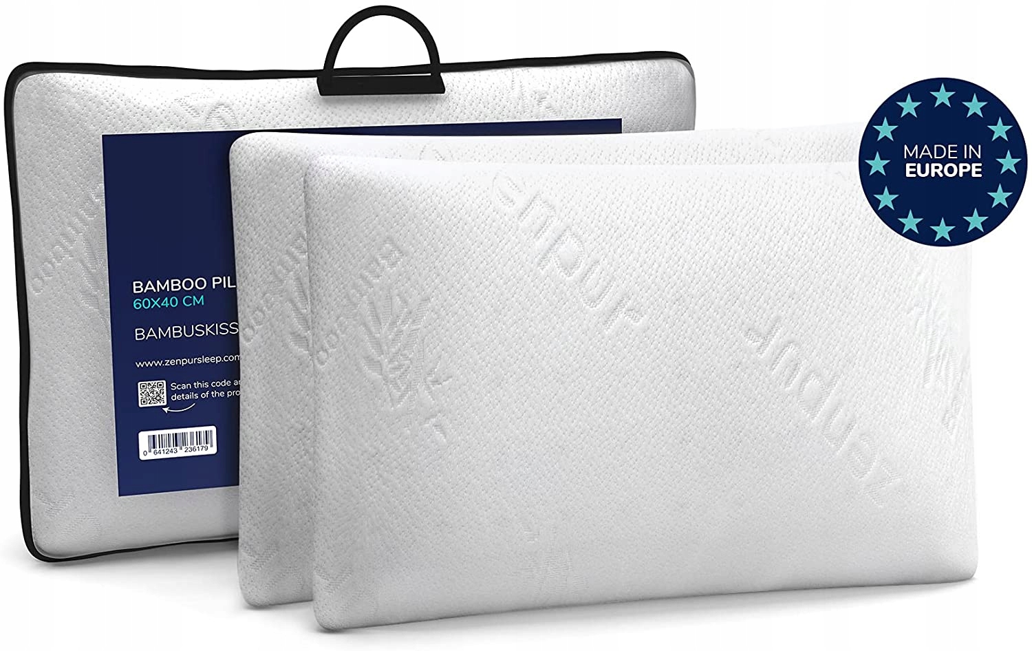 ZenPur 2x Viskoelastický vankúš ortopedický vankúš s bambusovým poťahom