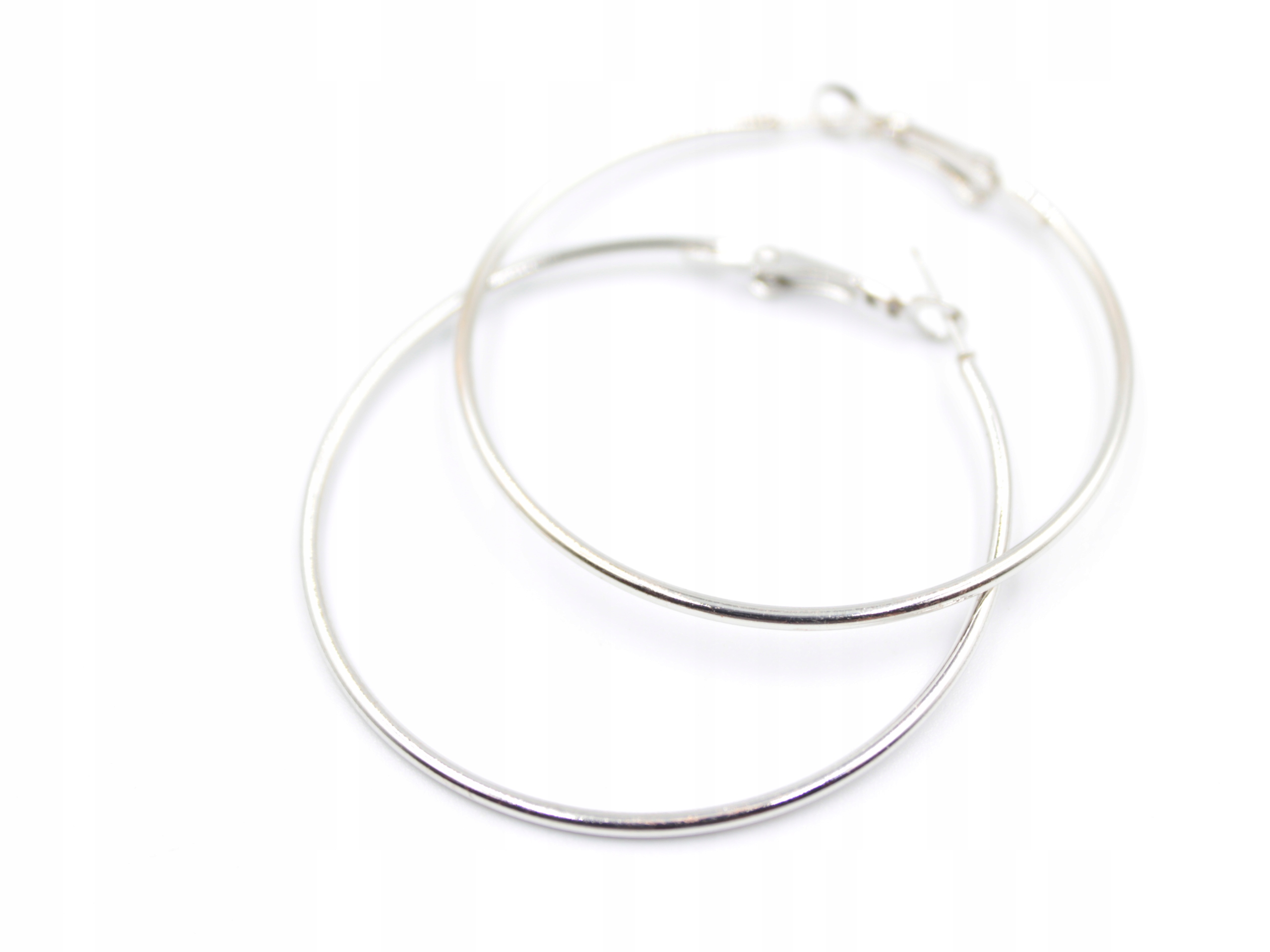 

srebrne Kolczyki koła wiszące okrągłe stal