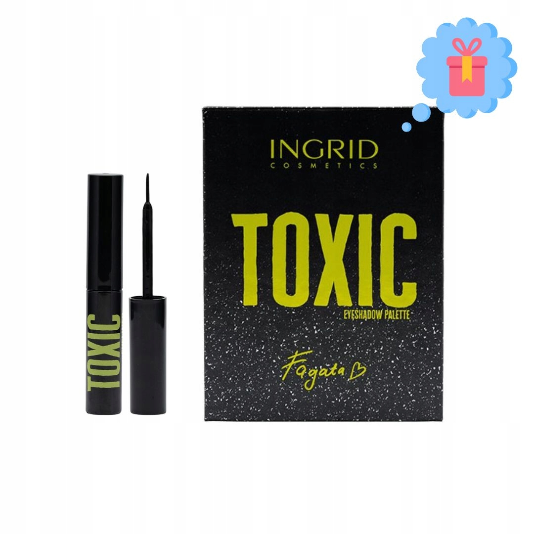 INGRID COSMETICS ZESTAW TOXIC PALETA CIENI + EYELINER